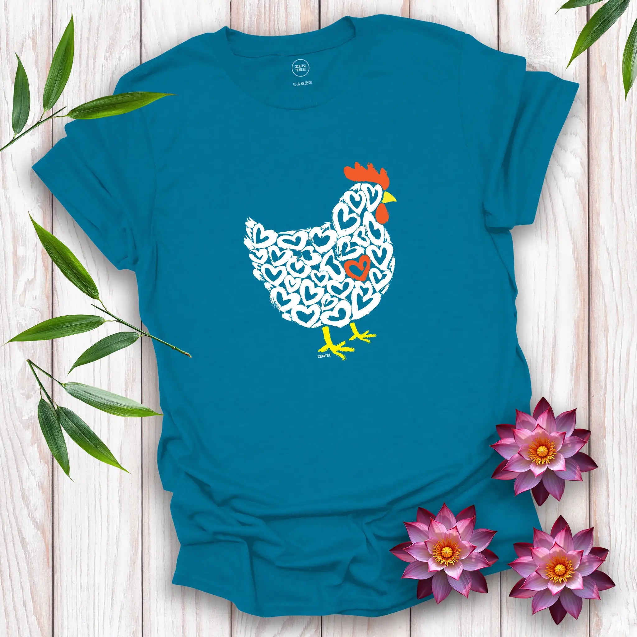 Meadow Spirits Love Heart Hen T-Shirt