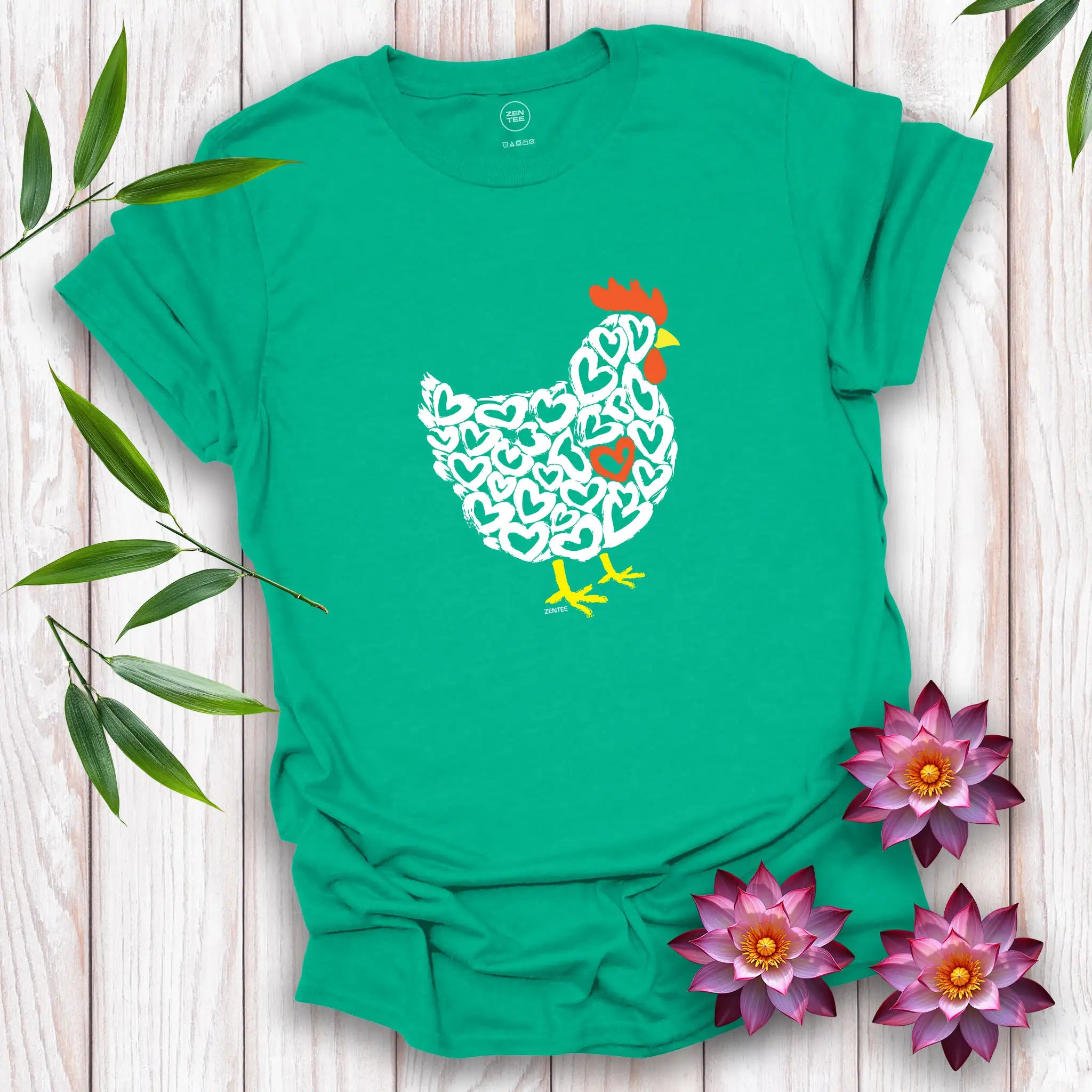 Meadow Spirits Love Heart Hen T-Shirt