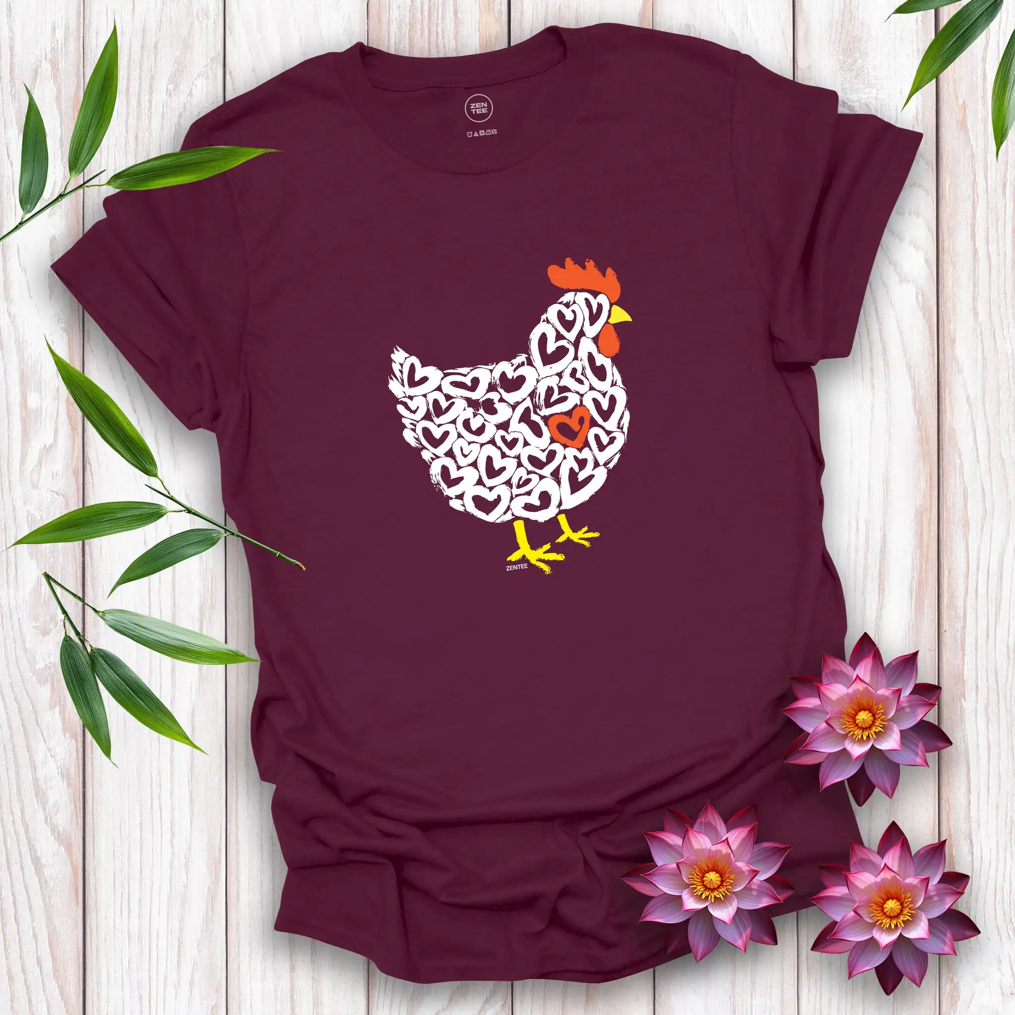Meadow Spirits Love Heart Hen T-Shirt