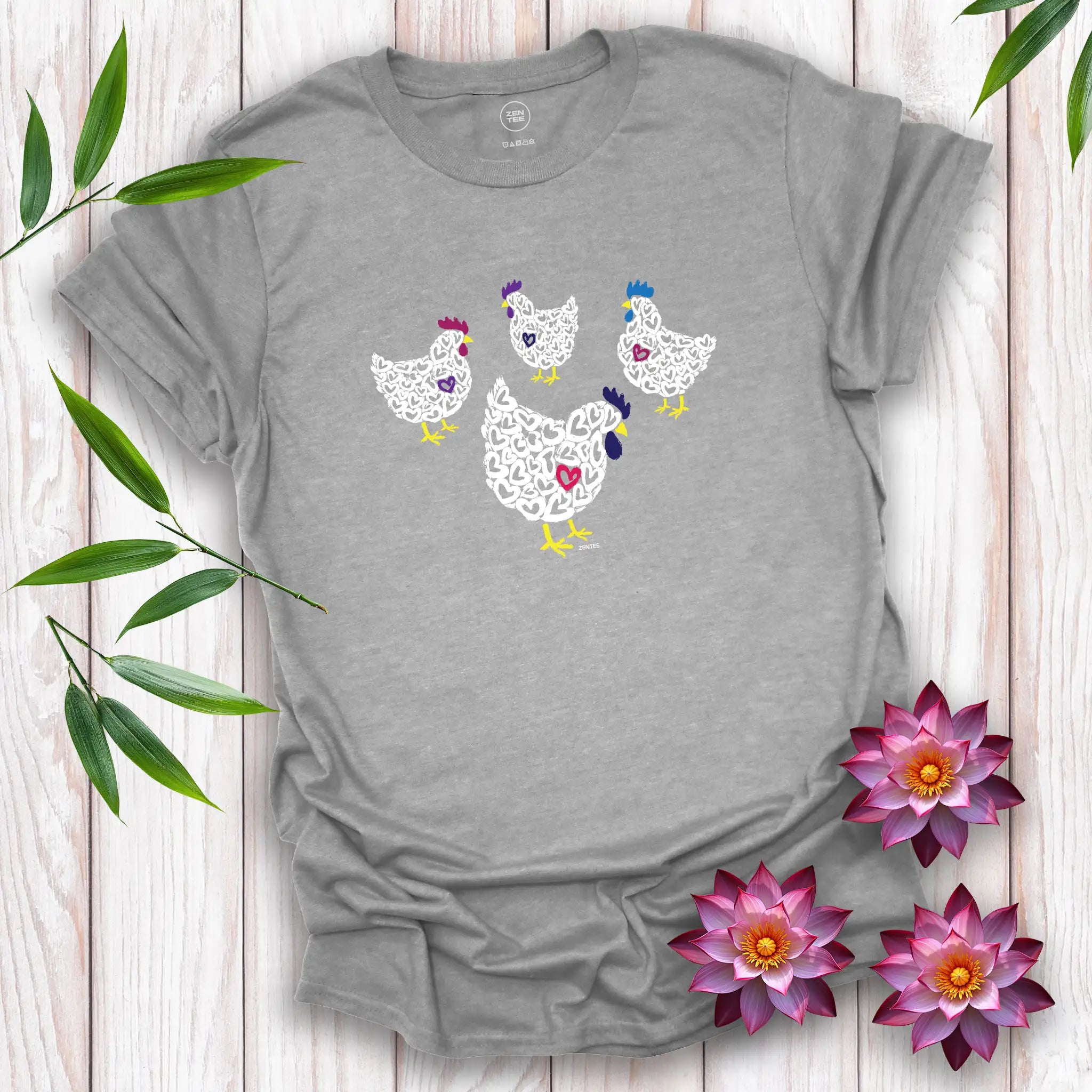 Meadow Spirits Love Heart Hens T-Shirt