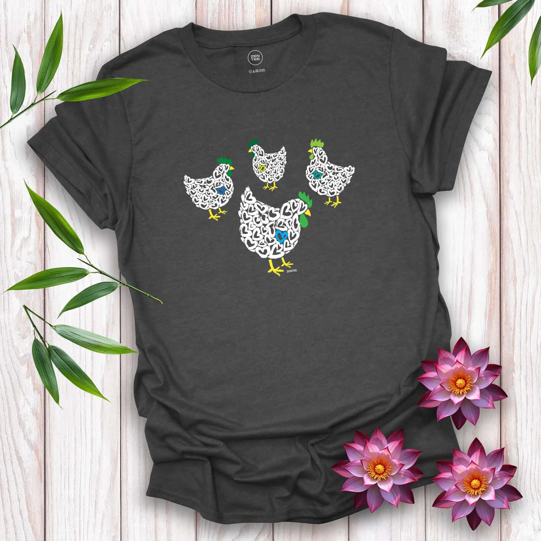 Meadow Spirits Love Heart Hens T-Shirt