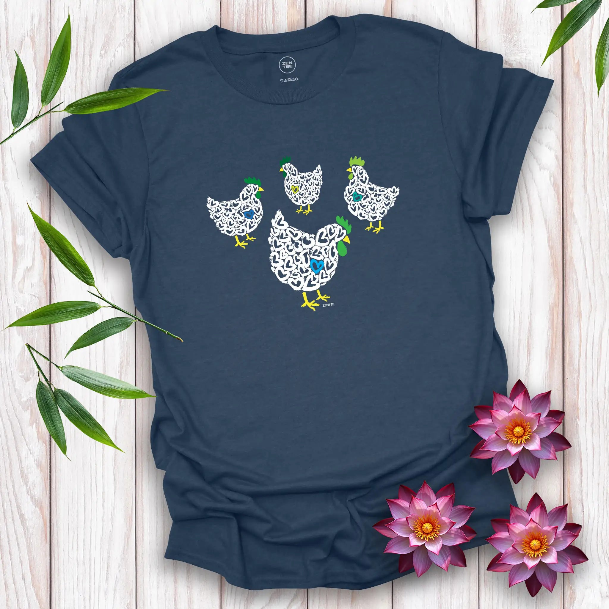 Meadow Spirits Love Heart Hens T-Shirt