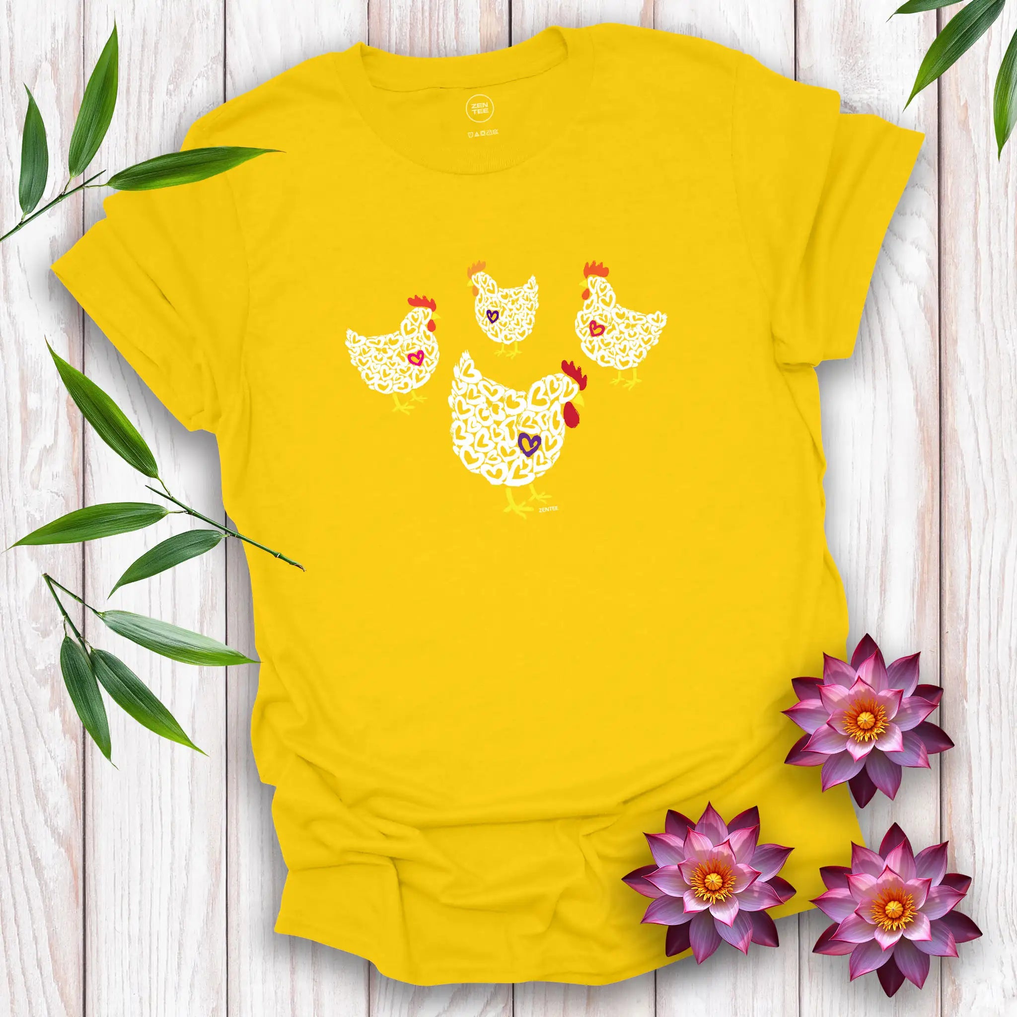 Meadow Spirits Love Heart Hens T-Shirt