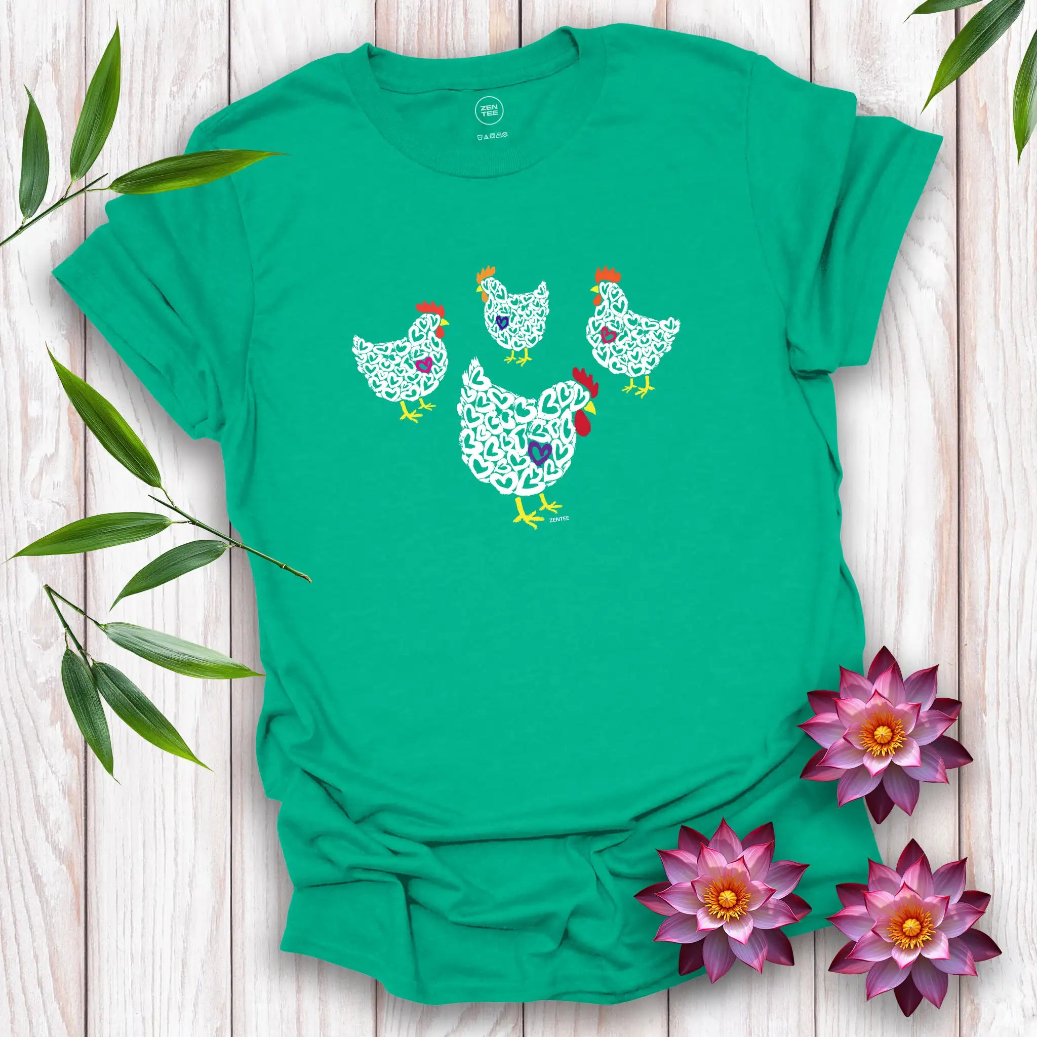 Meadow Spirits Love Heart Hens T-Shirt
