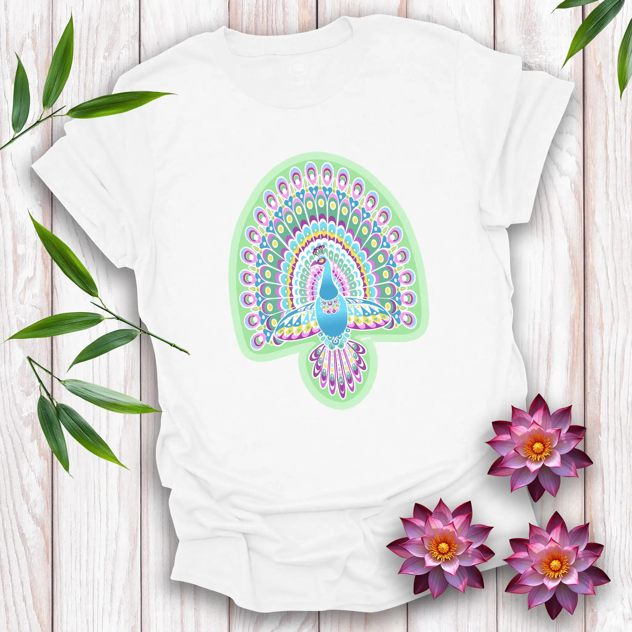 Peace Birds: Peacock T-Shirt