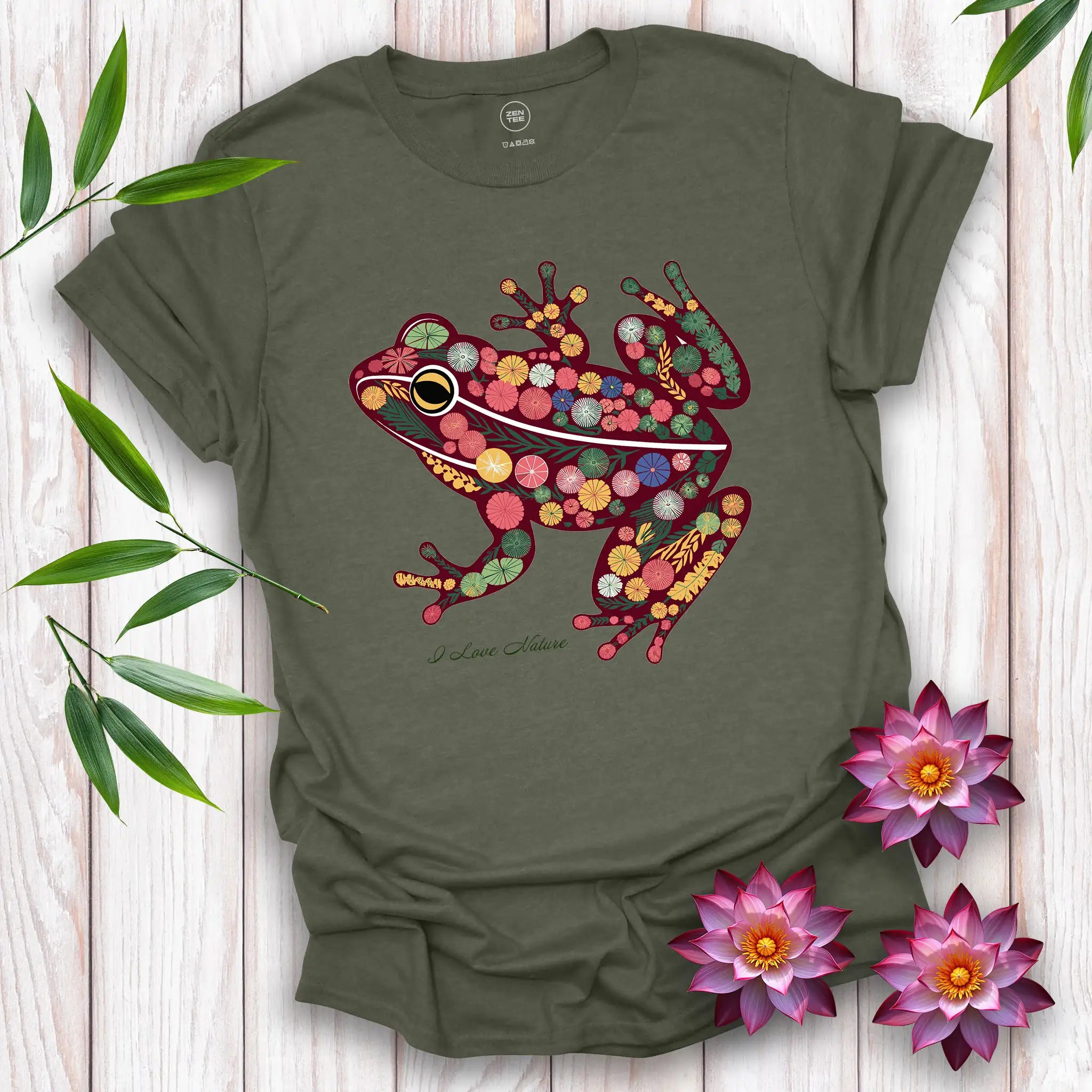Frog Spirit Flowers T-shirt