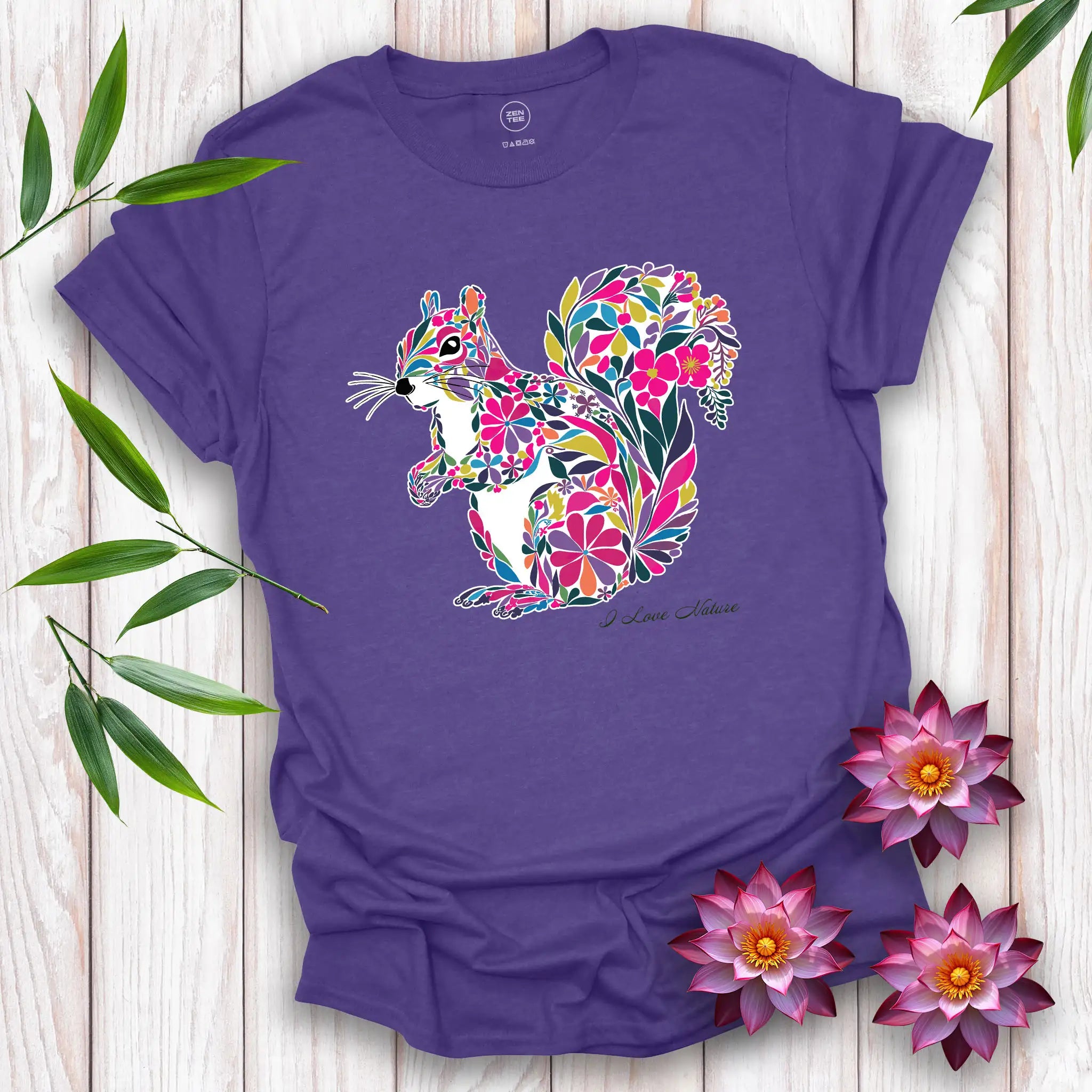 Squirrel Spirit Flowers T-Shirt