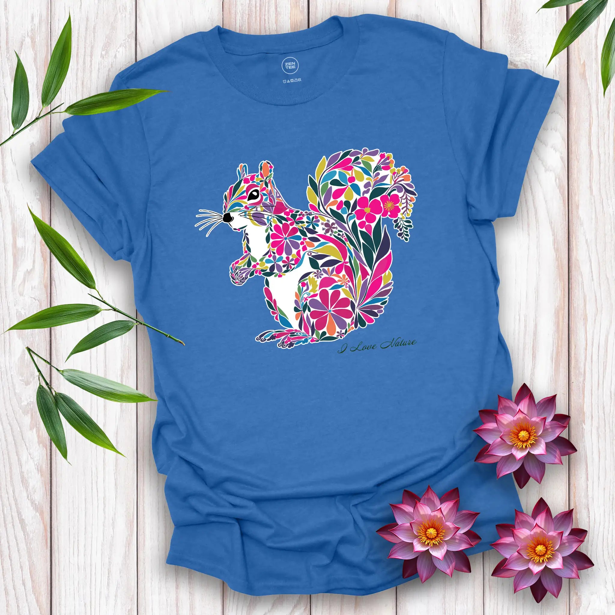 Squirrel Spirit Flowers T-Shirt