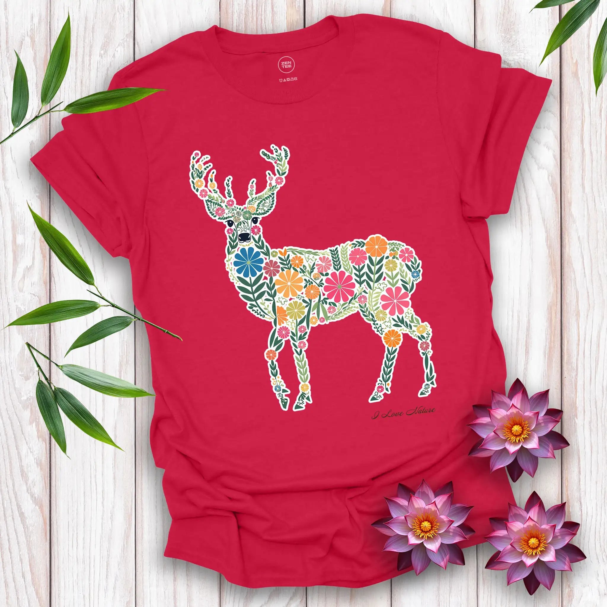 Deer Spirit Flowers T-shirt