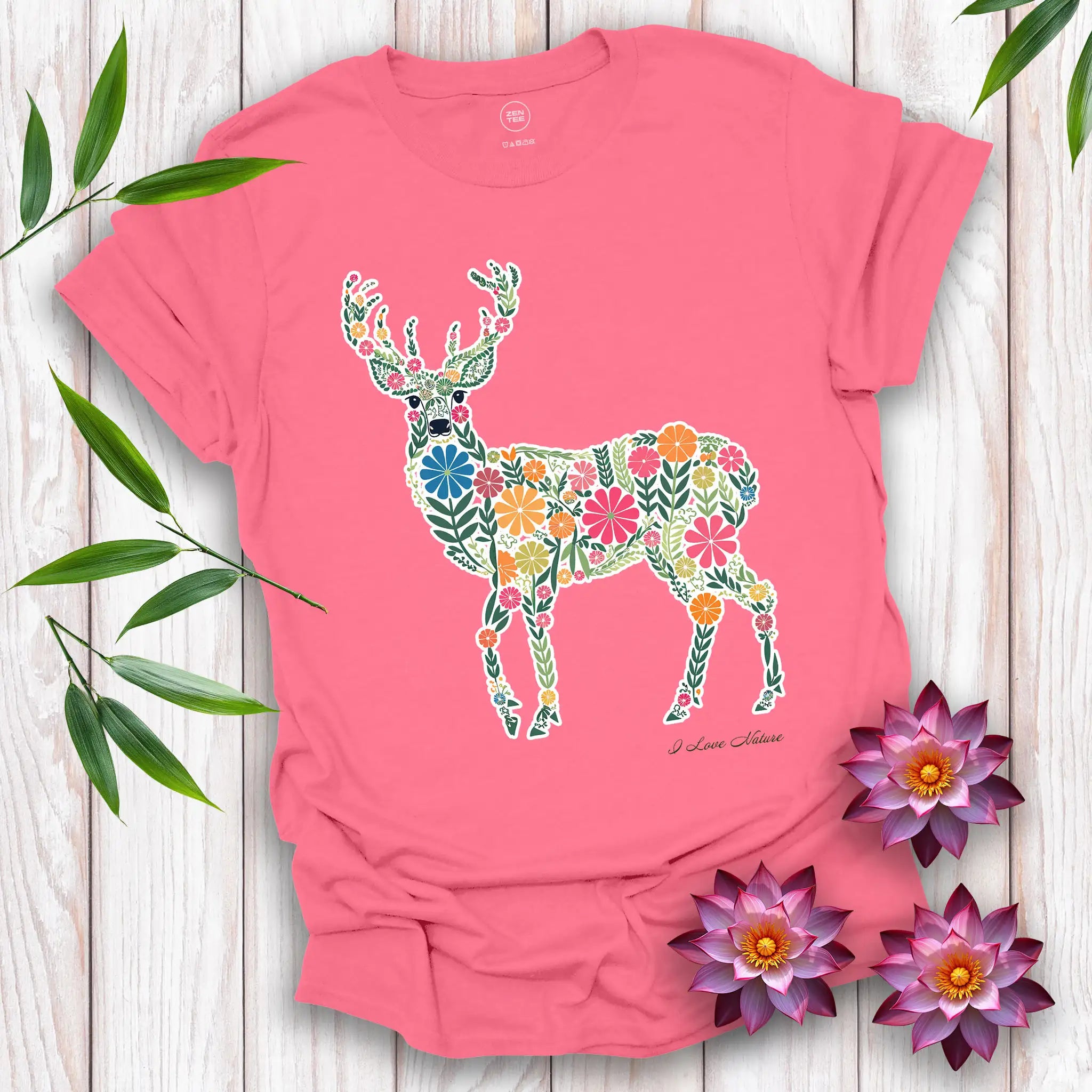 Deer Spirit Flowers T-shirt