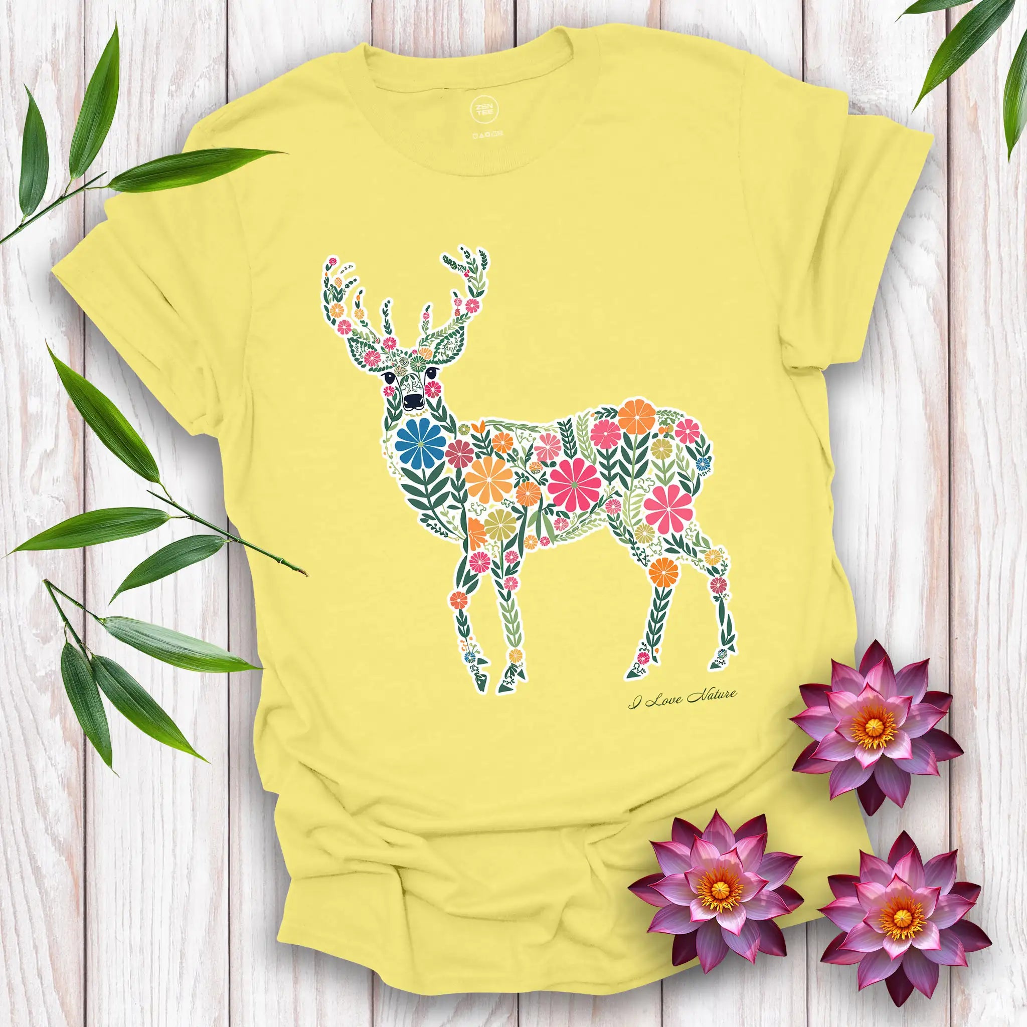 Deer Spirit Flowers T-shirt