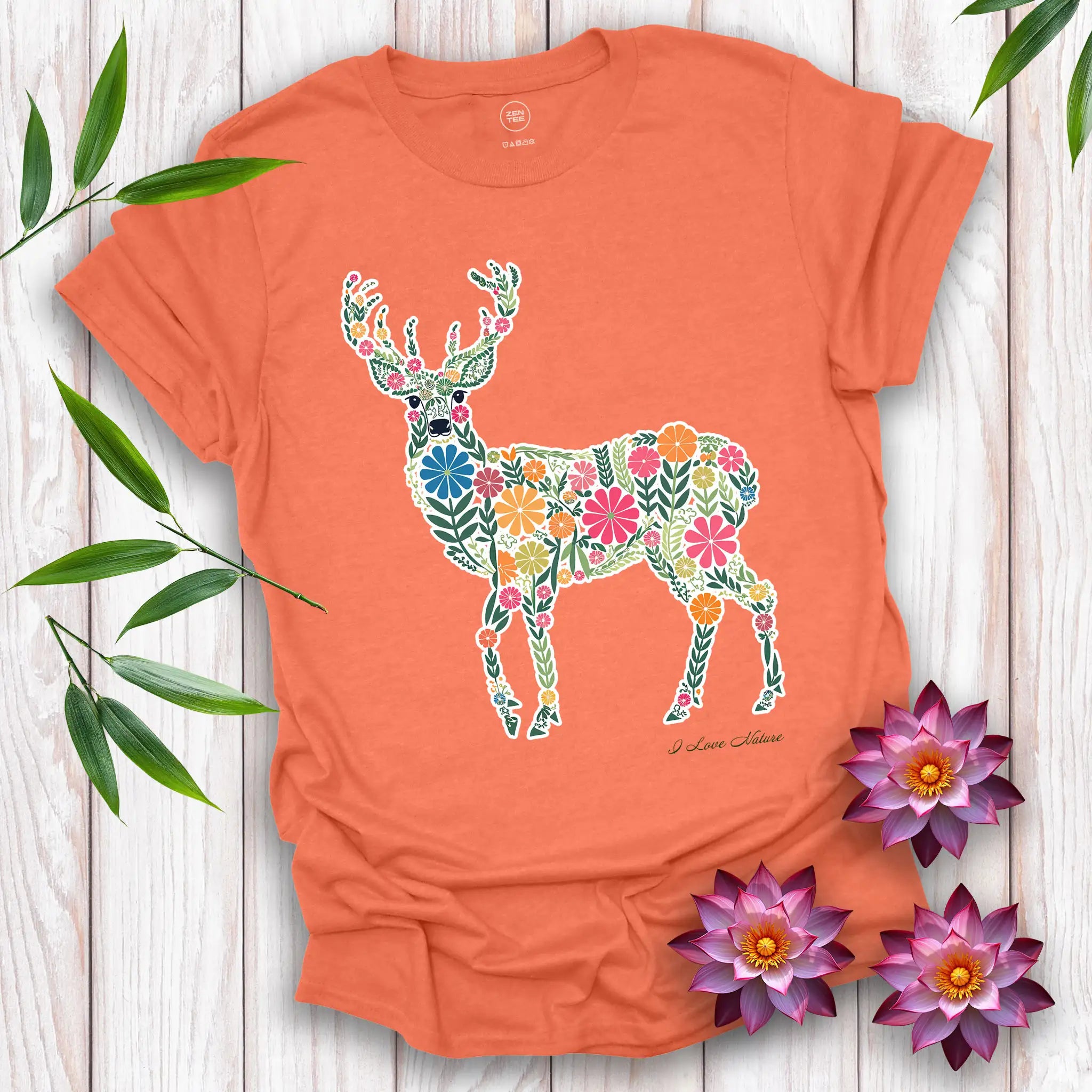 Deer Spirit Flowers T-shirt