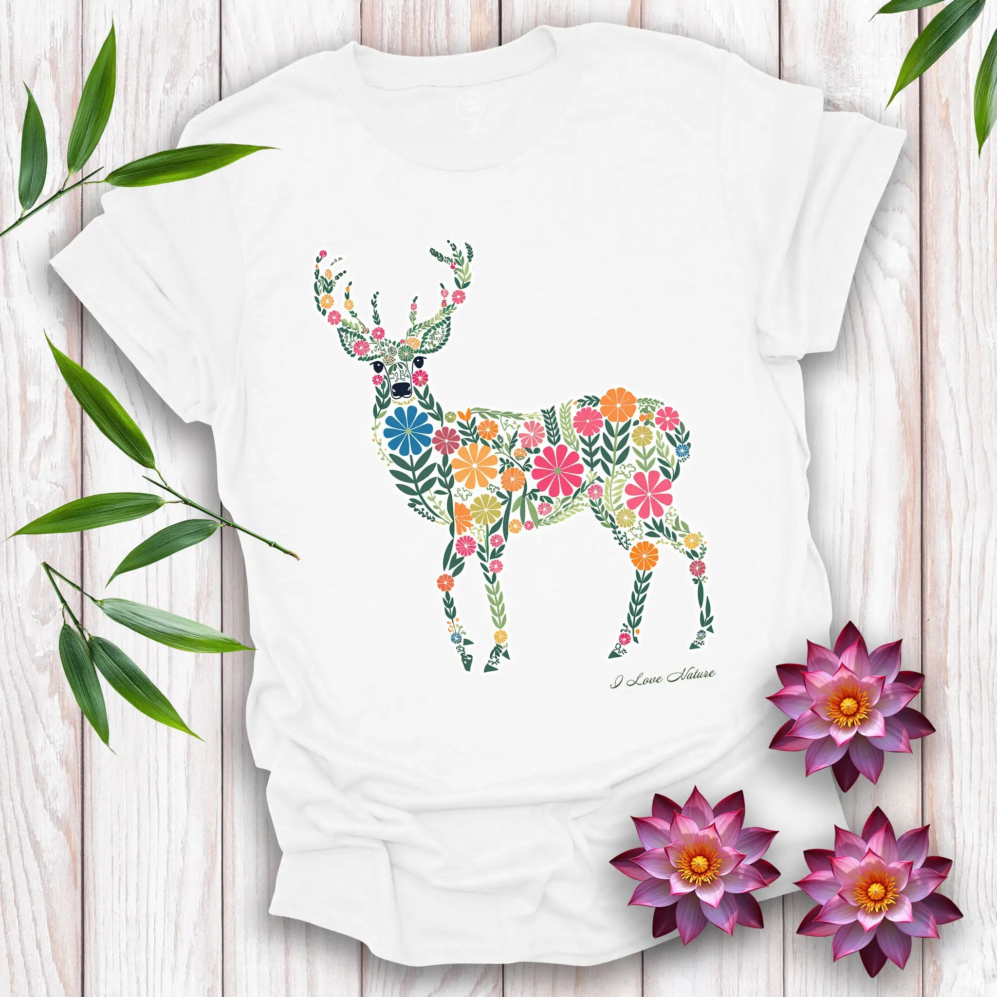 Deer Spirit Flowers T-shirt