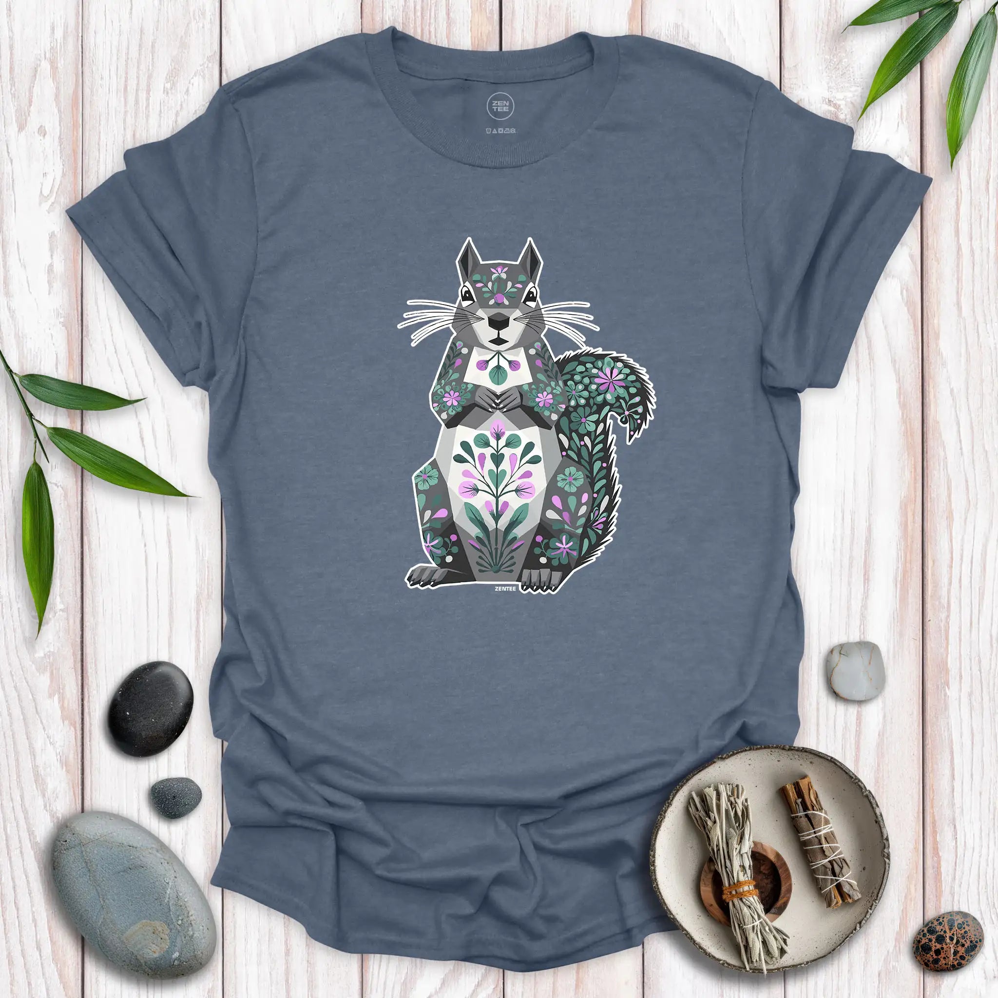 Sitting Grey Squirrel Spirit T-Shirt