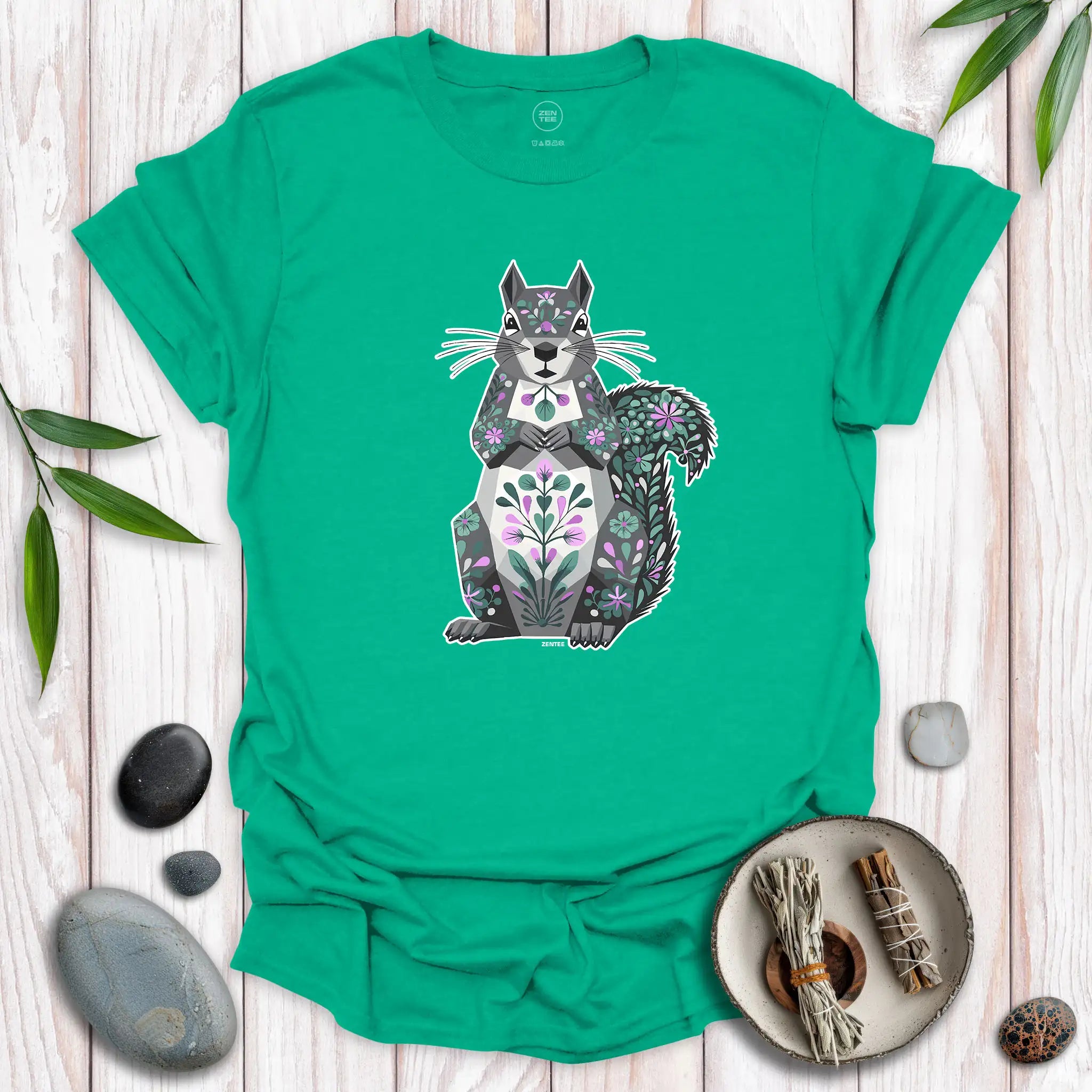 Sitting Grey Squirrel Spirit T-Shirt