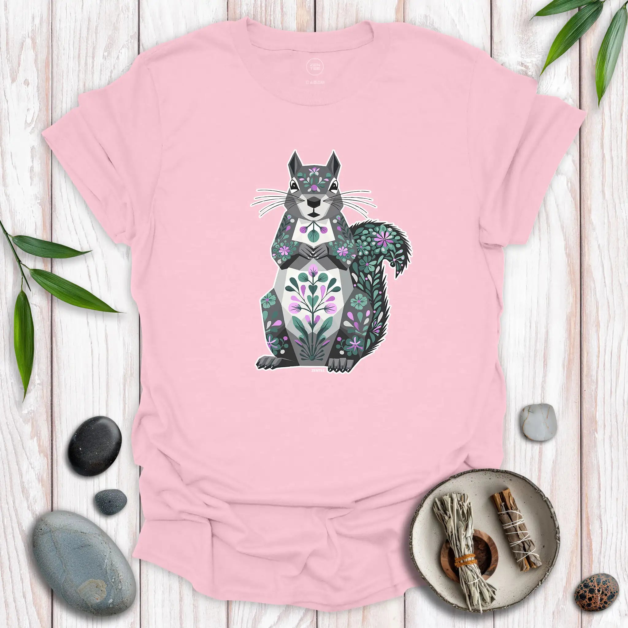 Sitting Grey Squirrel Spirit T-Shirt