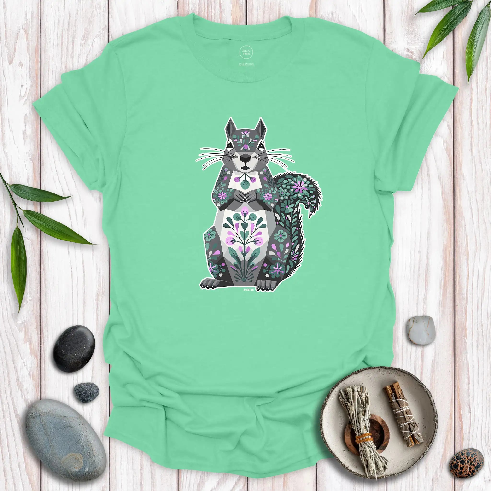 Sitting Grey Squirrel Spirit T-Shirt