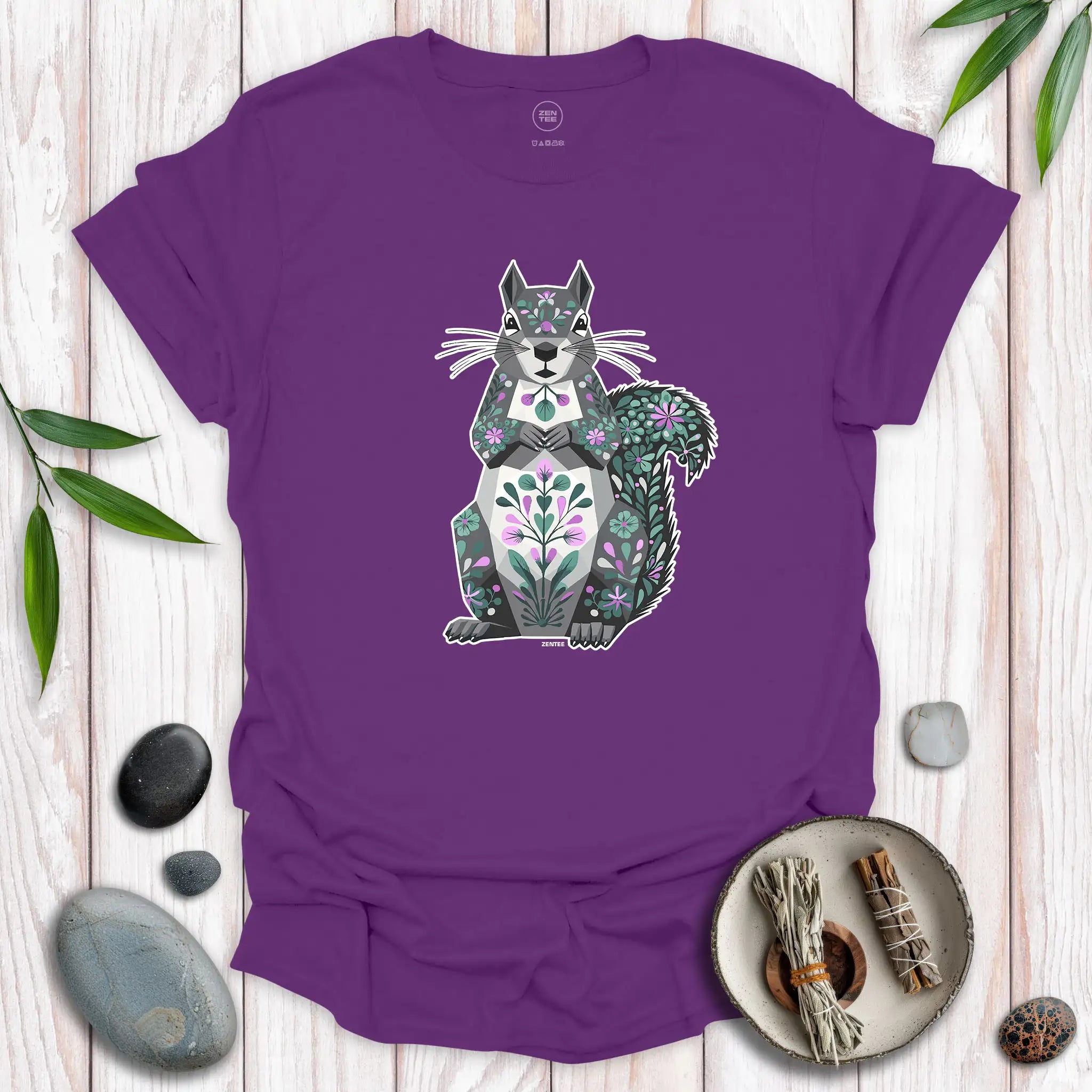 Sitting Grey Squirrel Spirit T-Shirt