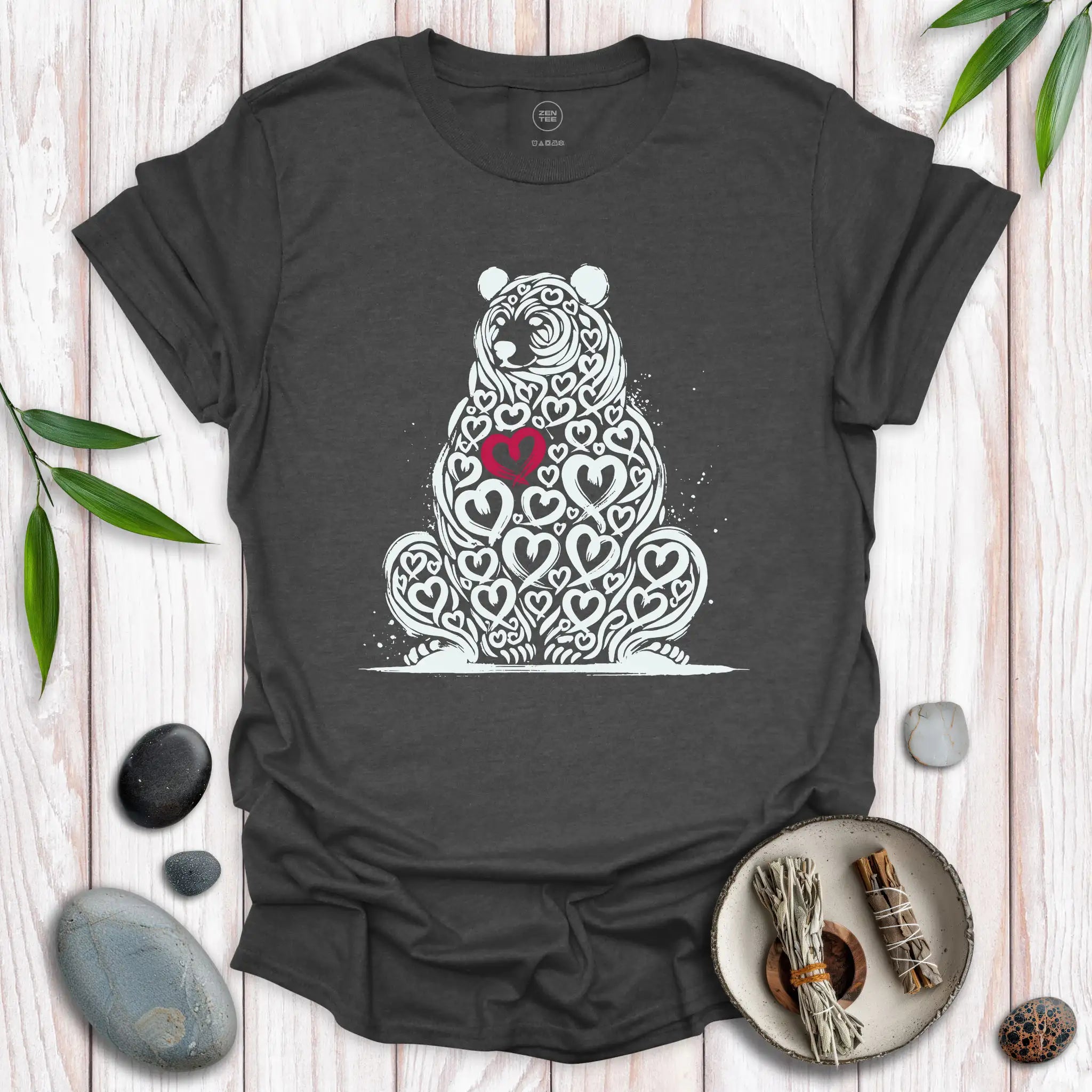 Bear Spirit Red Heart T-Shirt