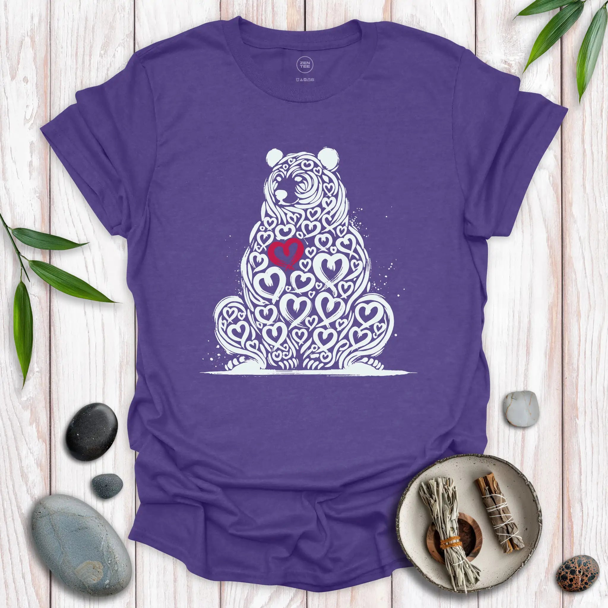 Bear Spirit Red Heart T-Shirt