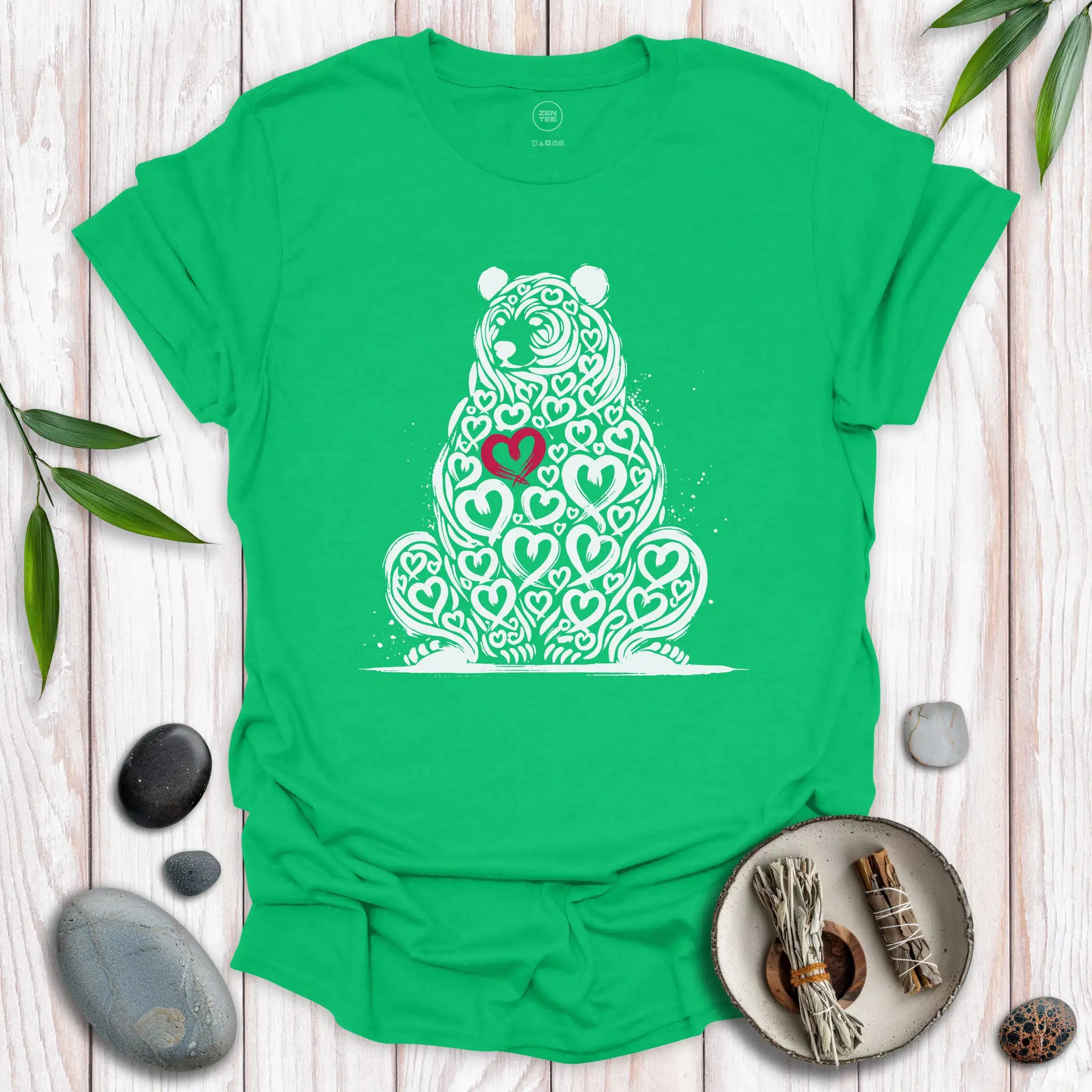 Bear Spirit Red Heart T-Shirt
