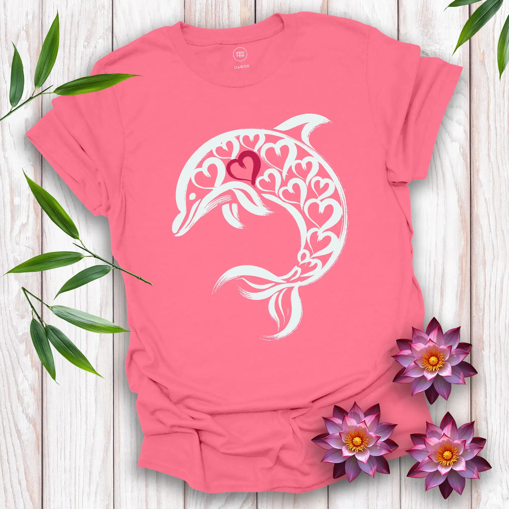 Dolphin Spirit Red Heart T-Shirt