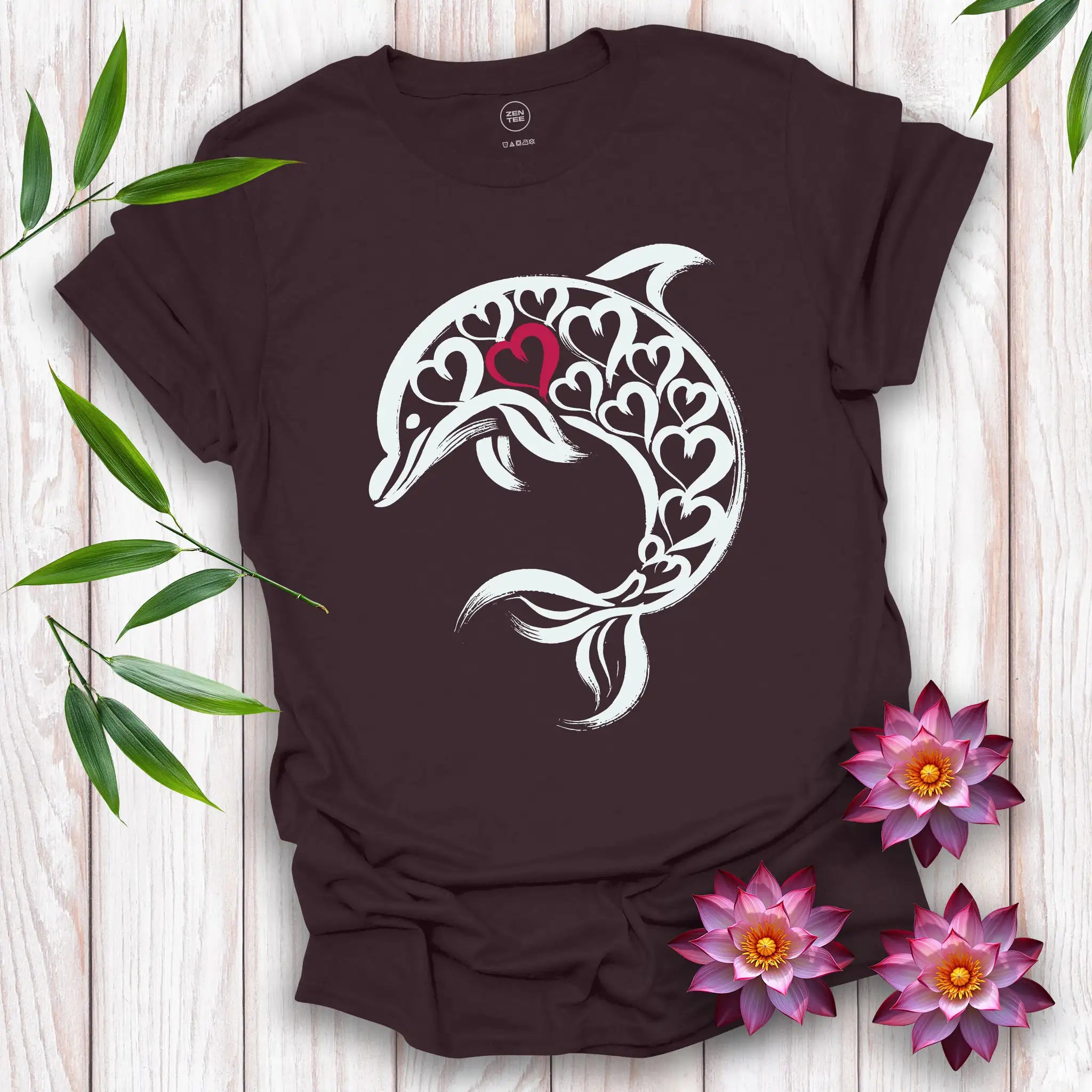 Dolphin Spirit Red Heart T-Shirt