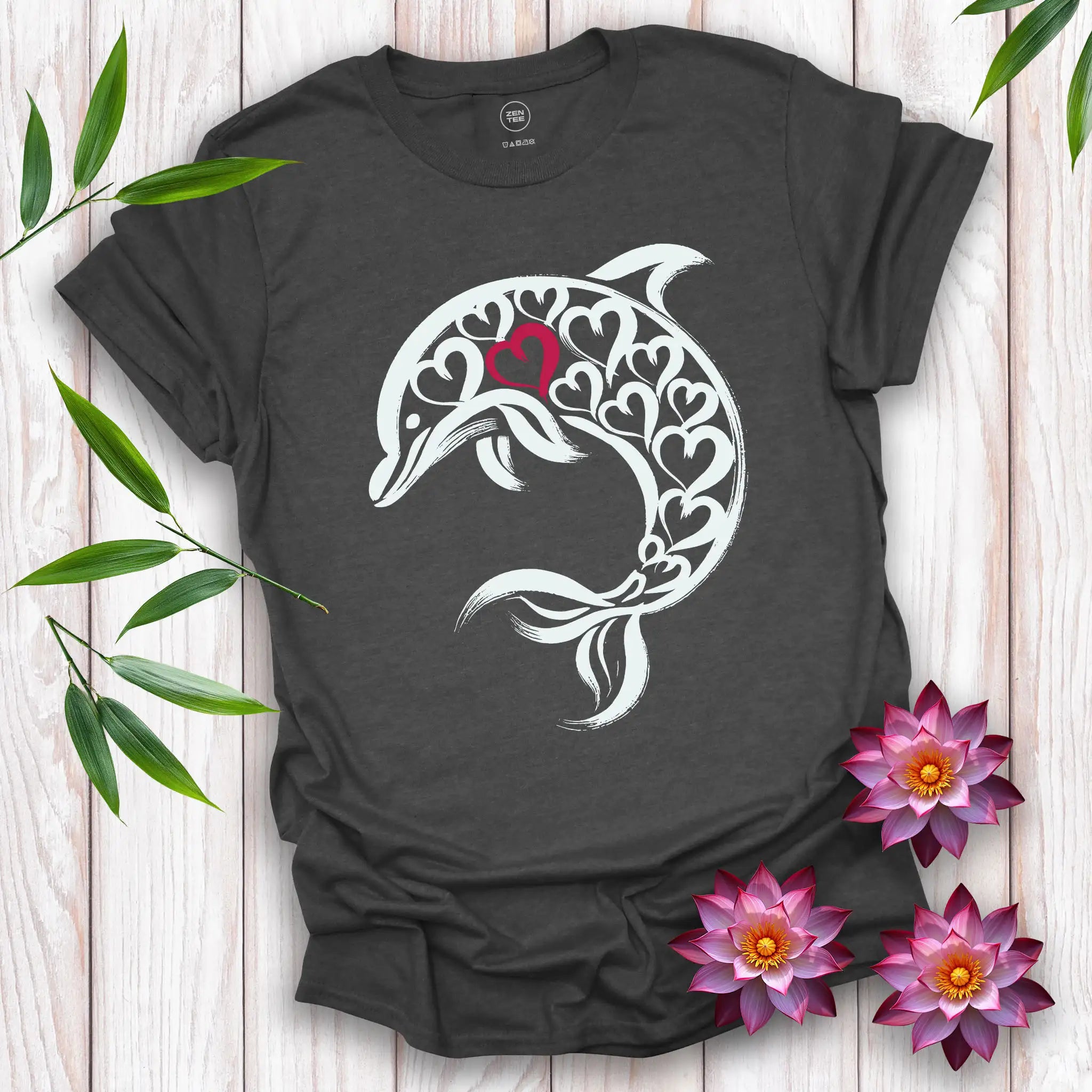 Dolphin Spirit Red Heart T-Shirt