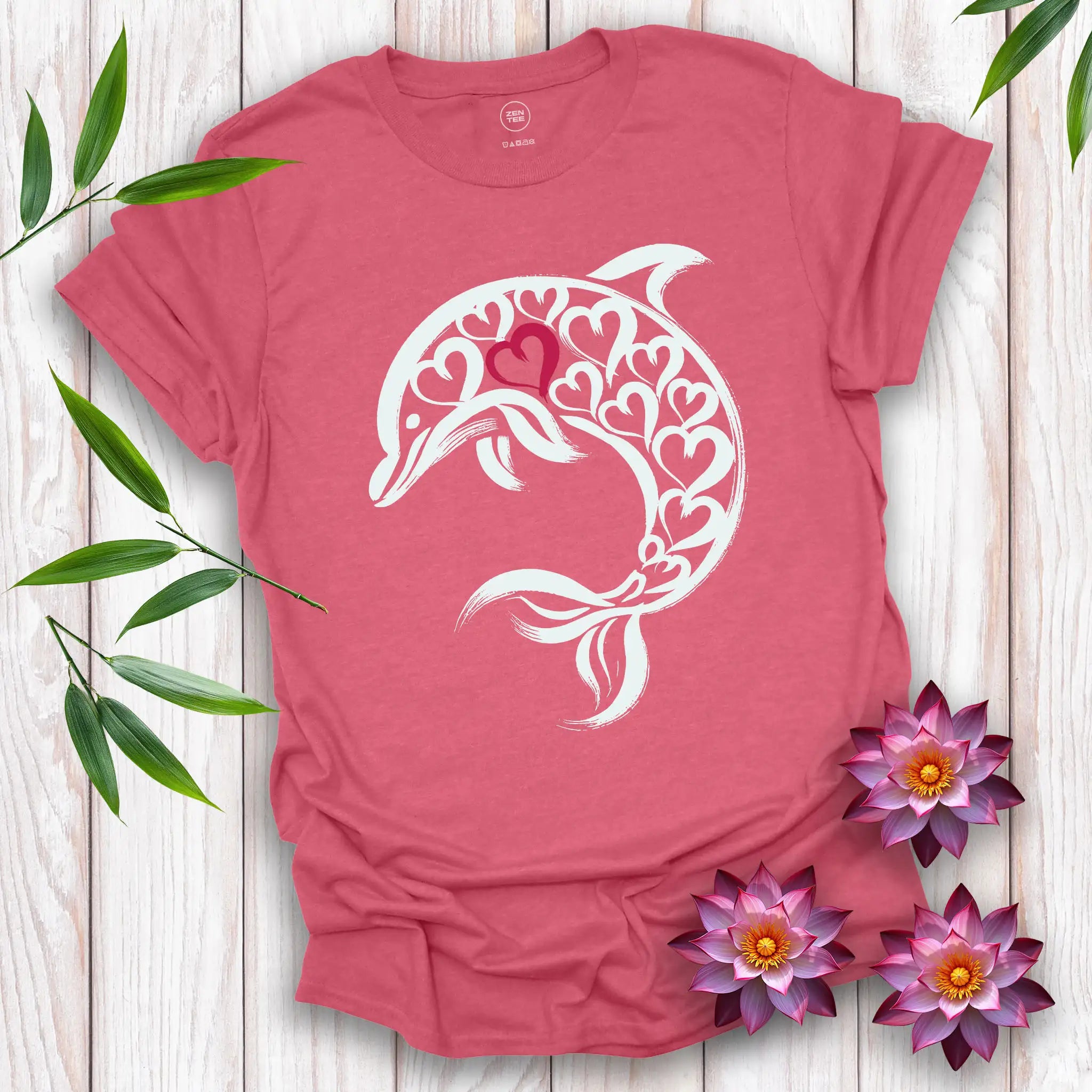 Dolphin Spirit Red Heart T-Shirt