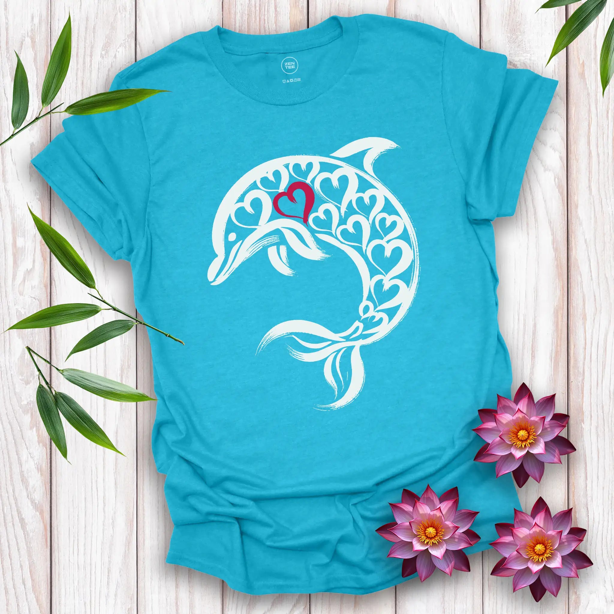Dolphin Spirit Red Heart T-Shirt