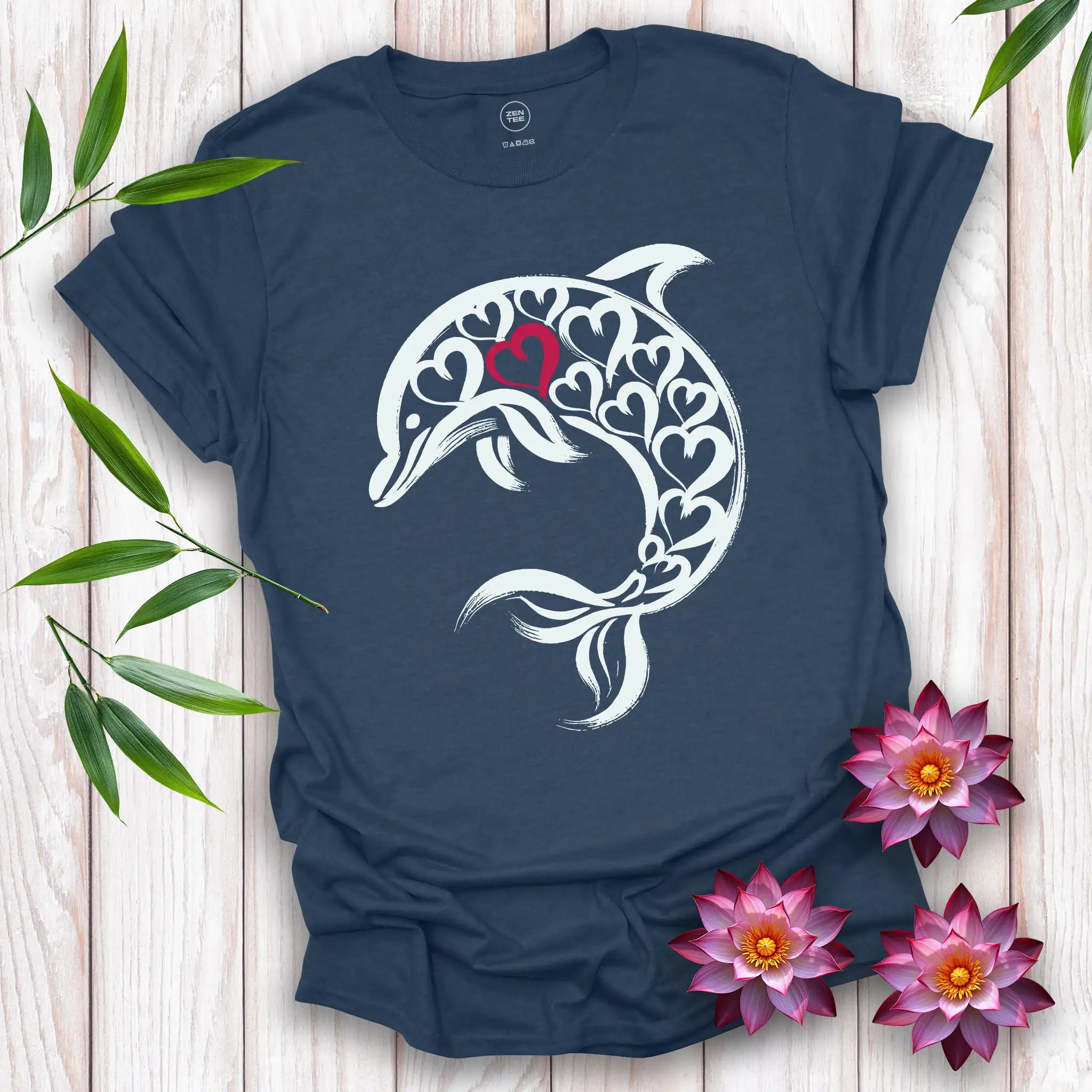 Dolphin Spirit Red Heart T-Shirt