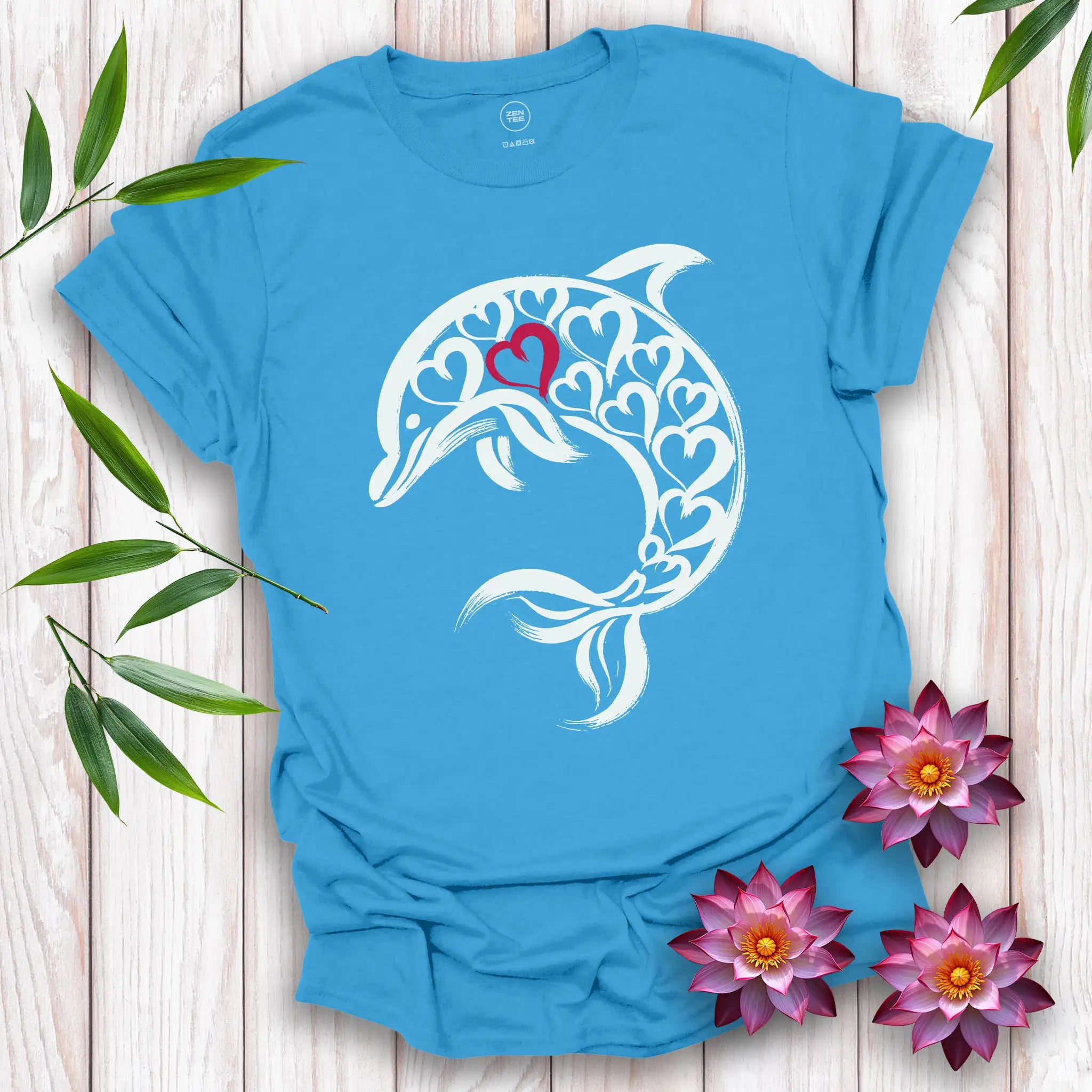Dolphin Spirit Red Heart T-Shirt