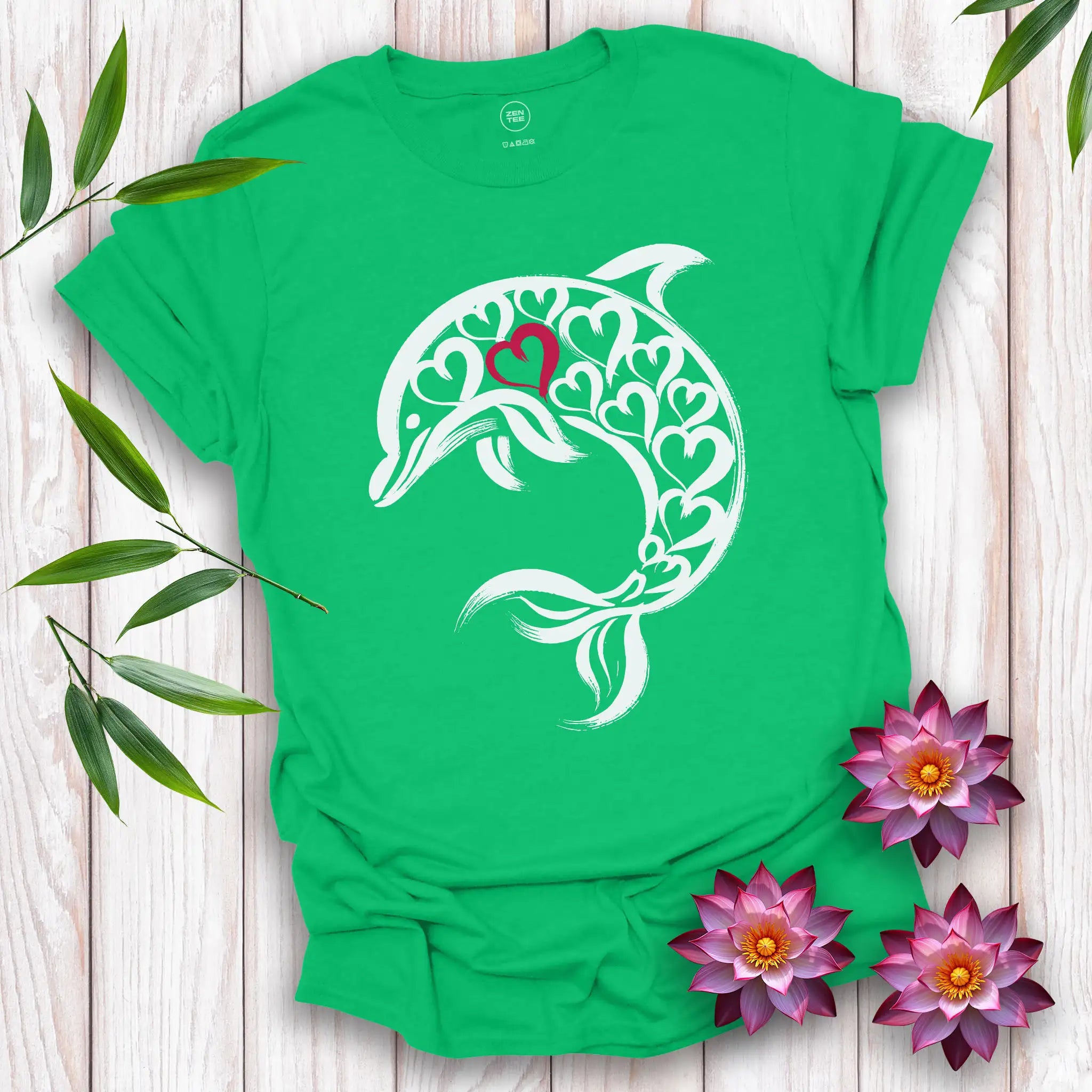 Dolphin Spirit Red Heart T-Shirt