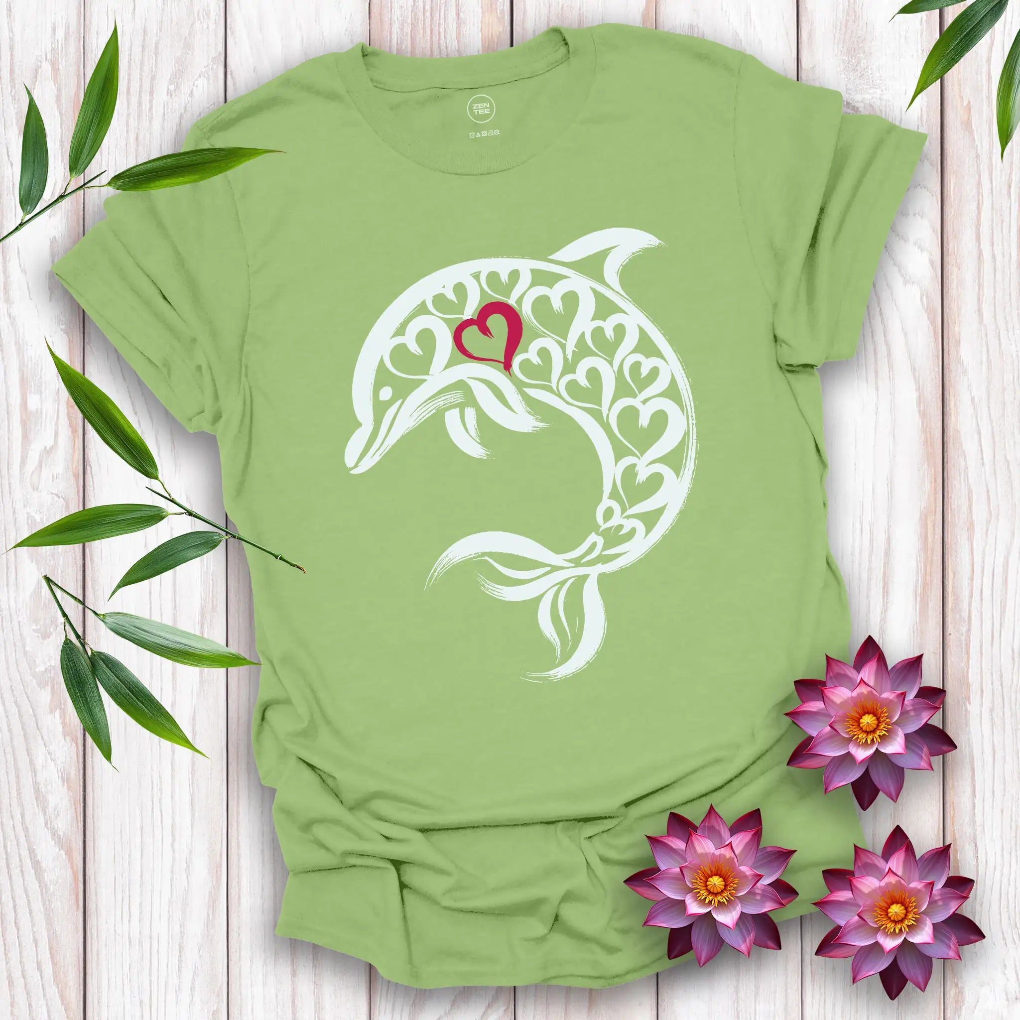 Dolphin Spirit Red Heart T-Shirt