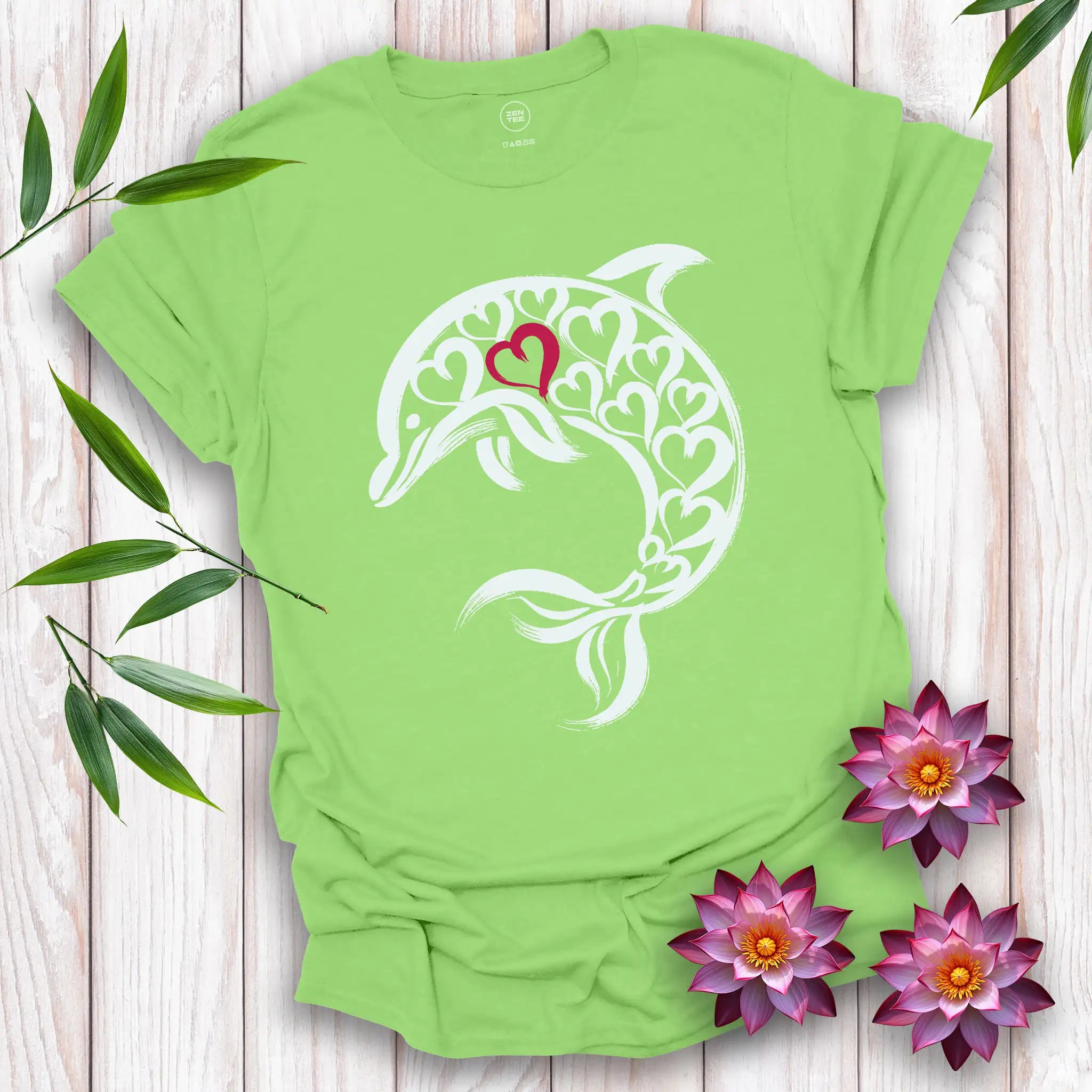 Dolphin Spirit Red Heart T-Shirt