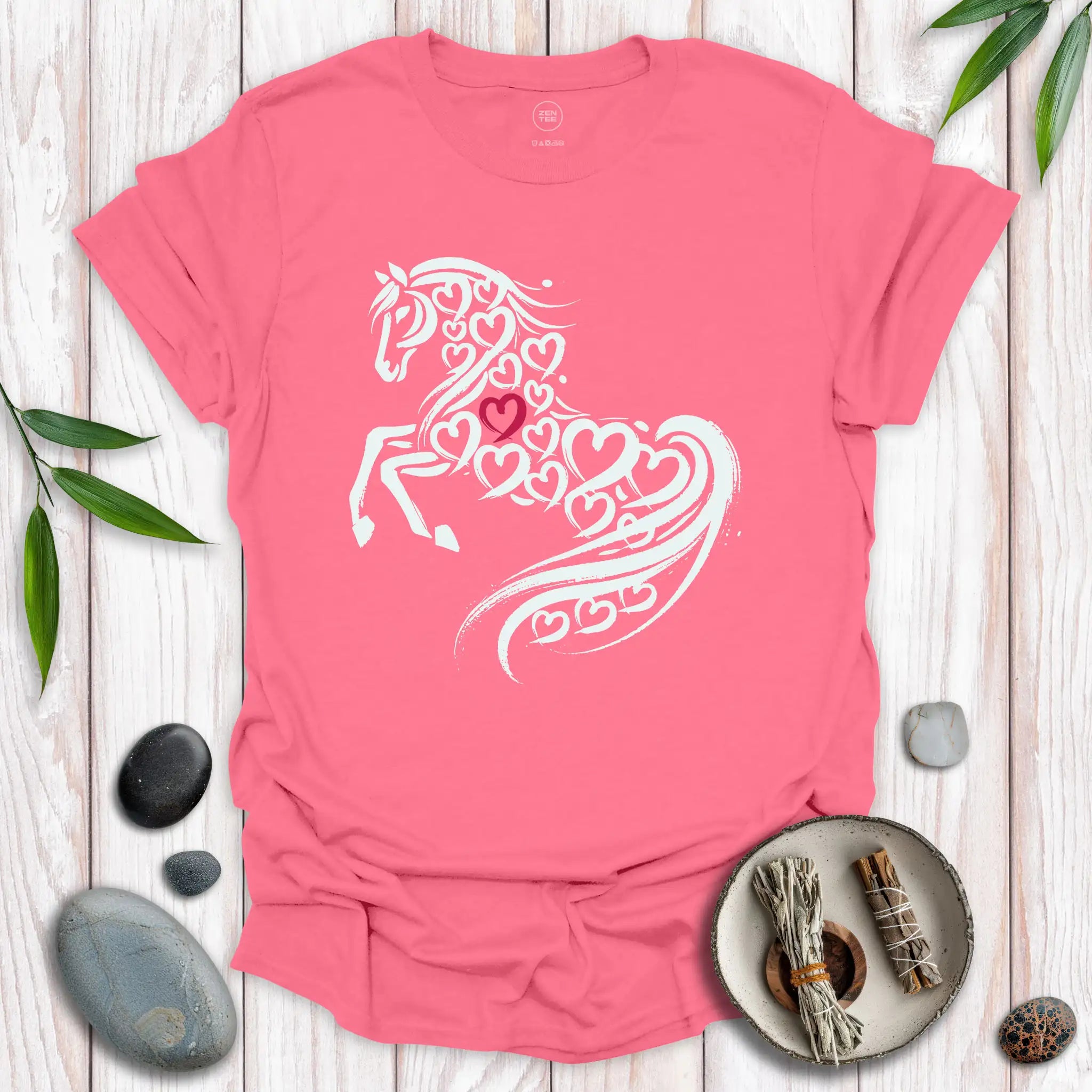 Horse Spirit Red Heart T-Shirt