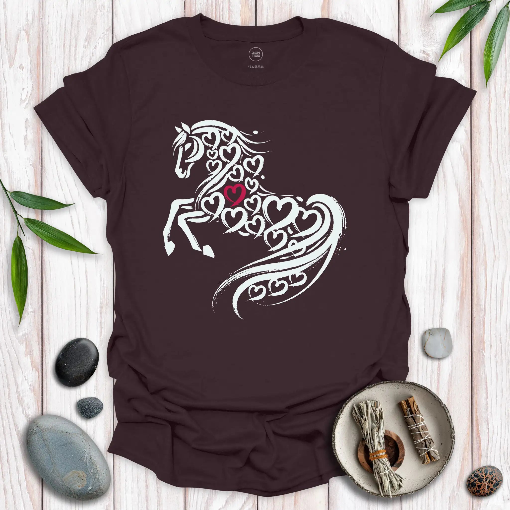 Horse Spirit Red Heart T-Shirt
