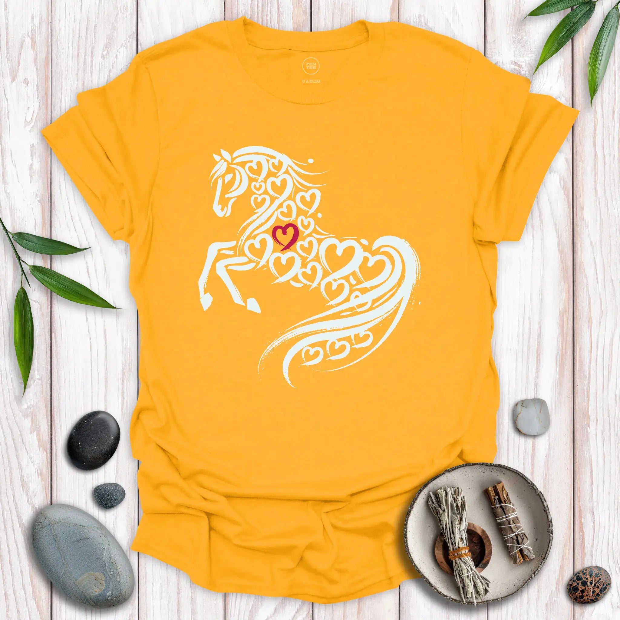 Horse Spirit Red Heart T-Shirt