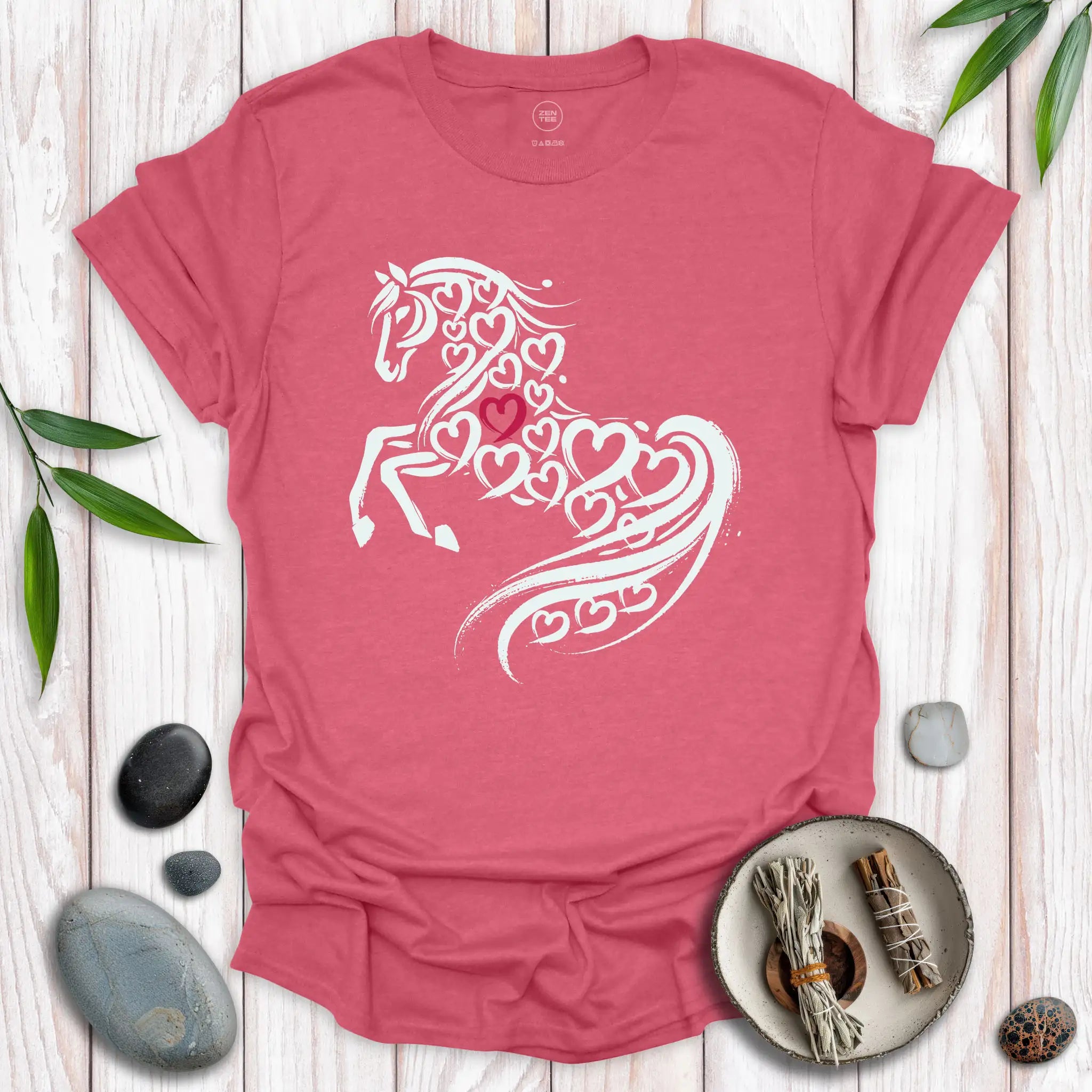 Horse Spirit Red Heart T-Shirt