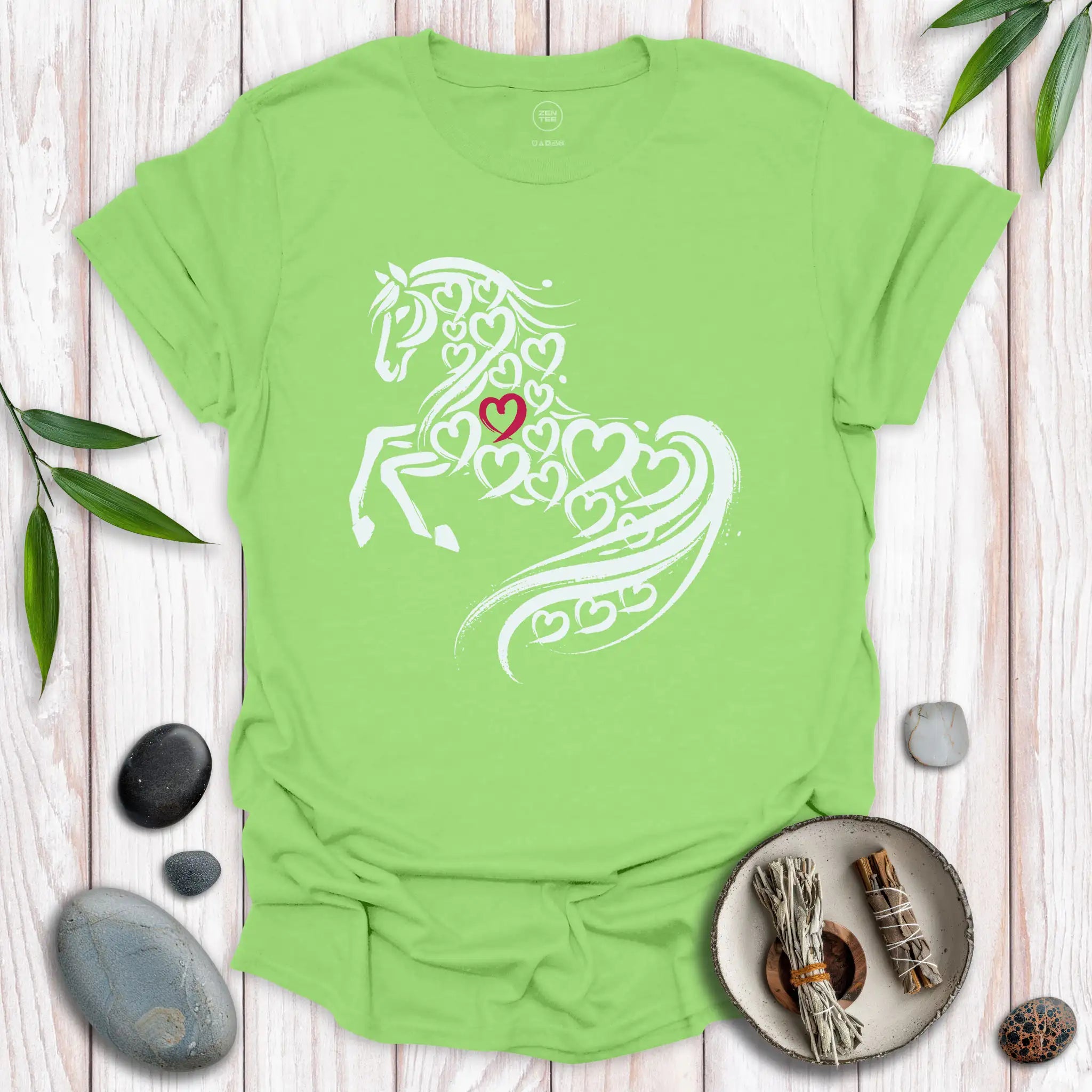 Horse Spirit Red Heart T-Shirt