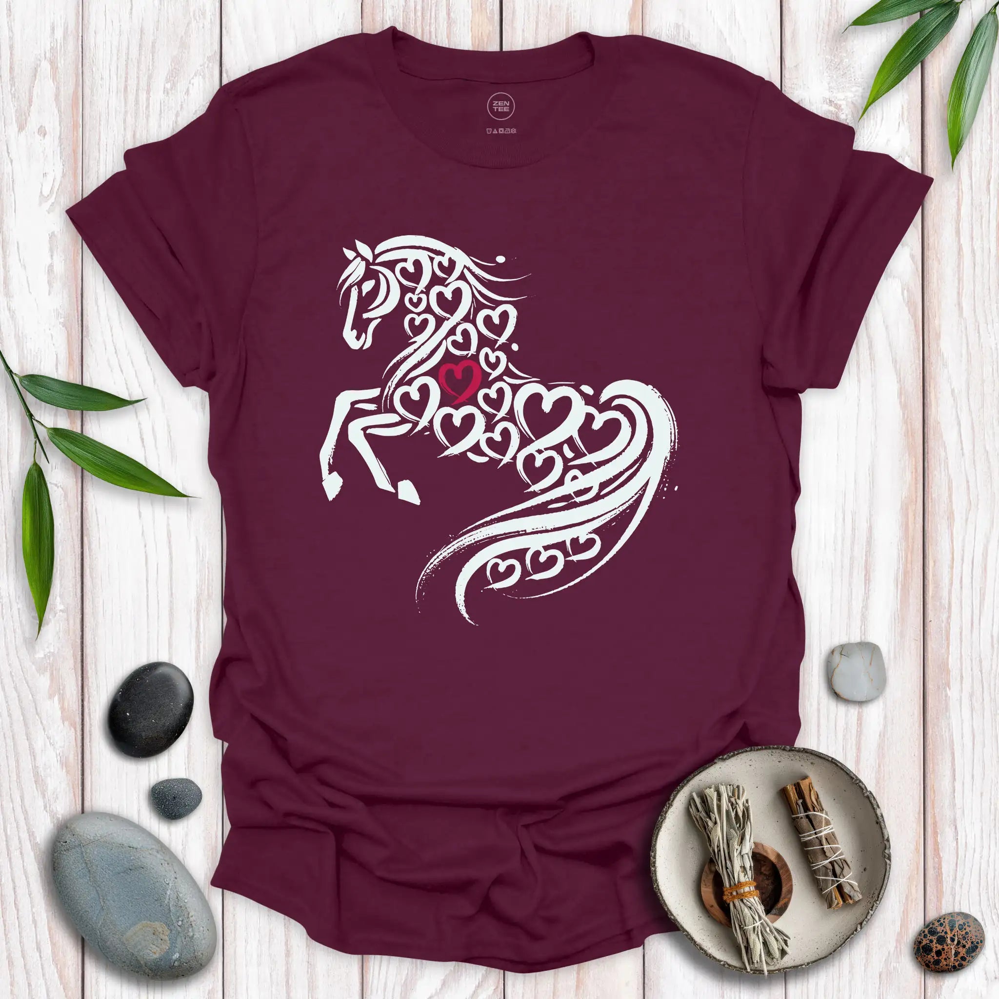 Horse Spirit Red Heart T-Shirt