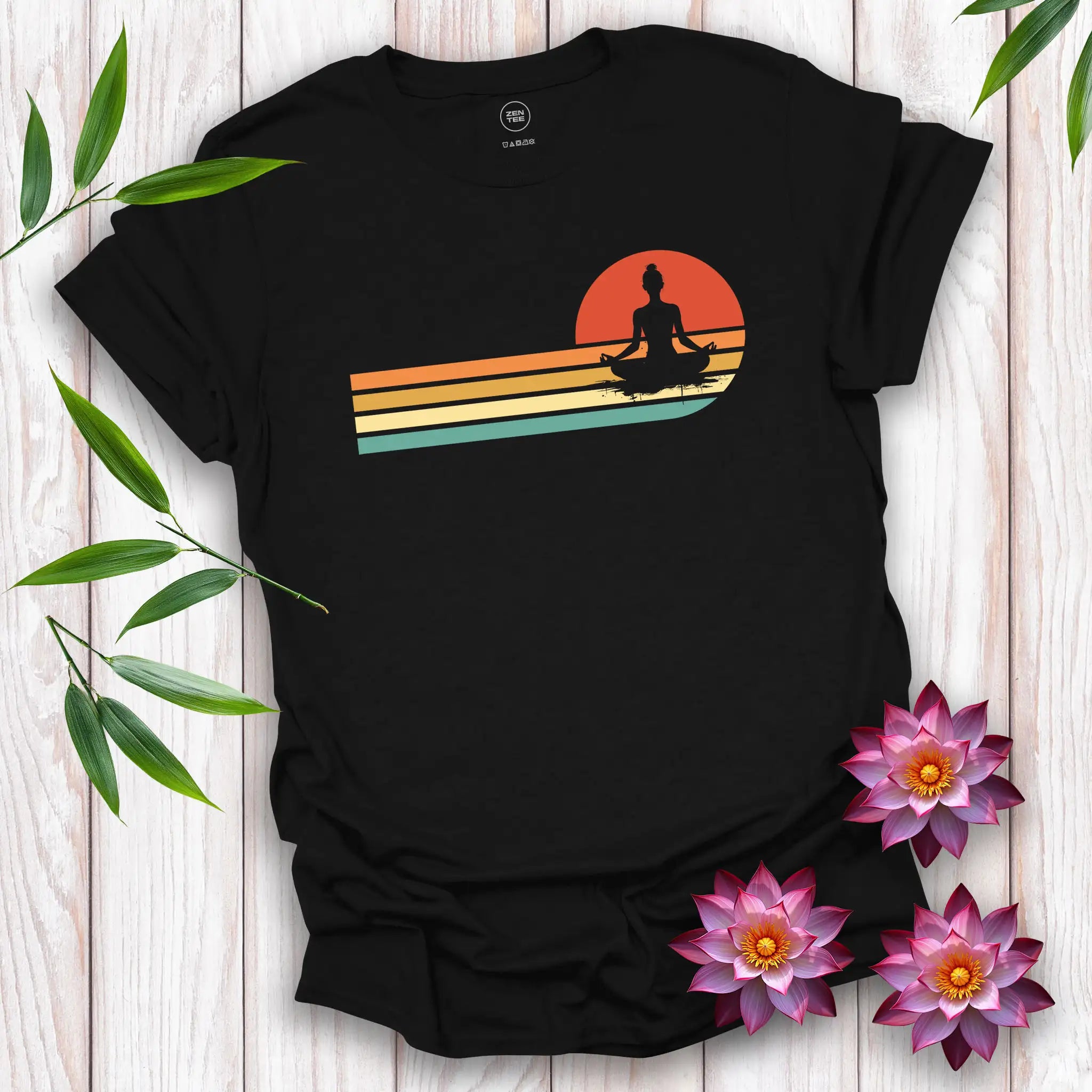 Lotus Position Retro Sunset T-Shirt