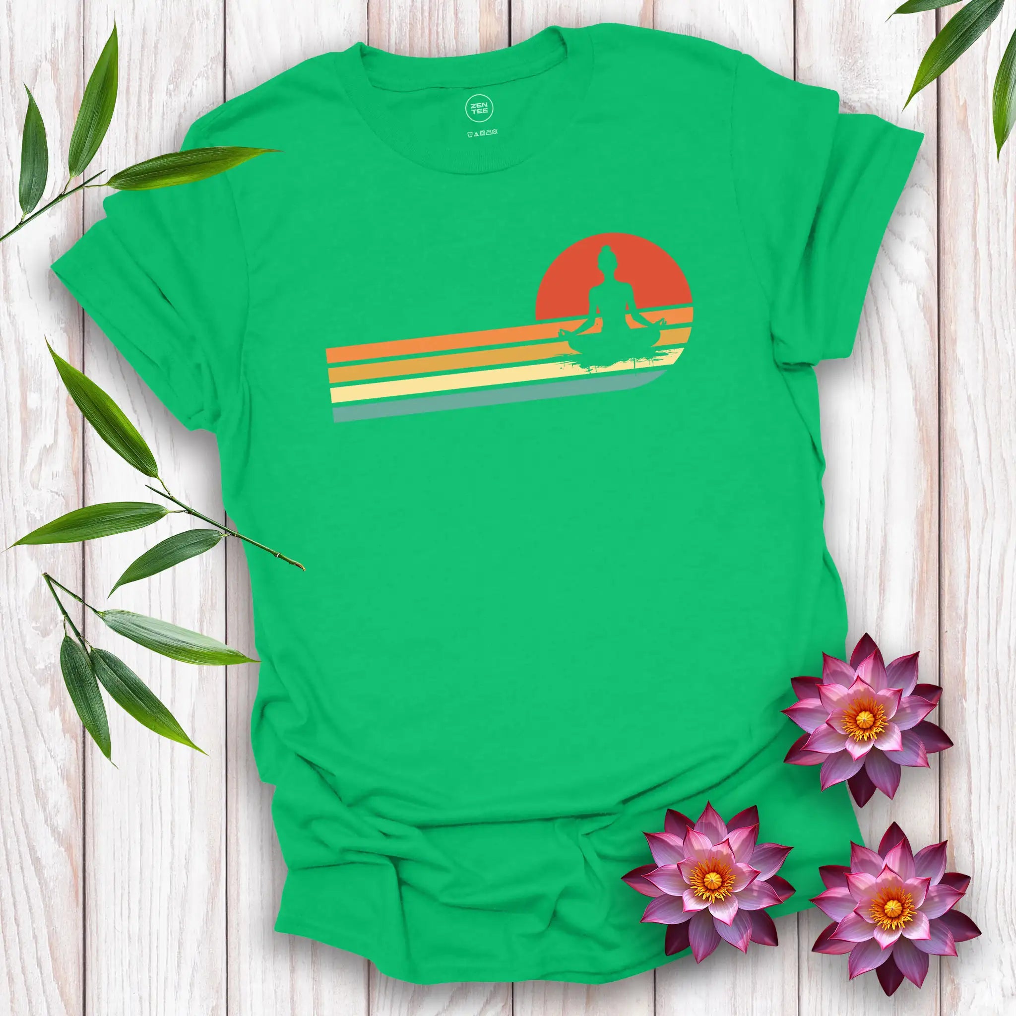 Lotus Position Retro Sunset T-Shirt