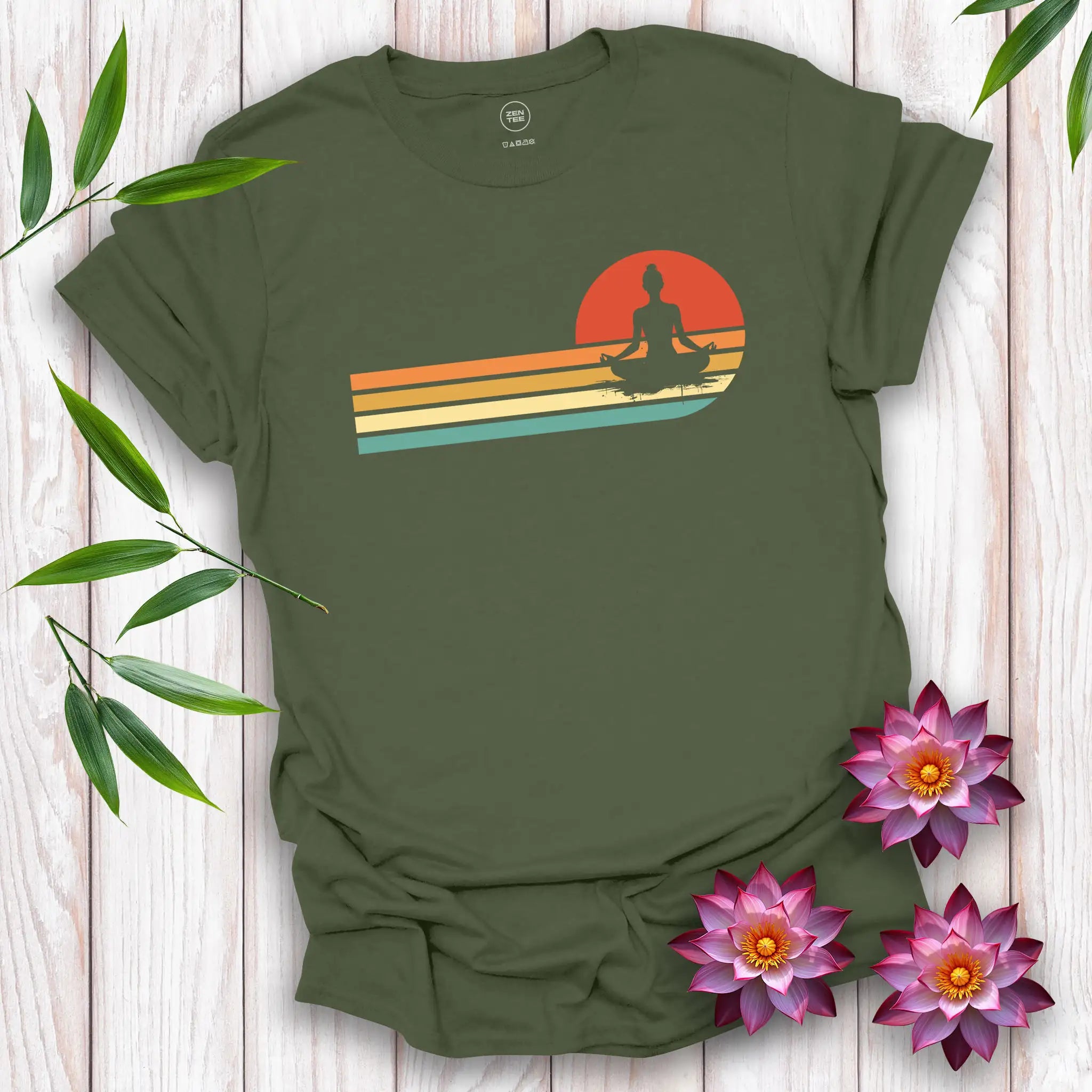 Lotus Position Retro Sunset T-Shirt