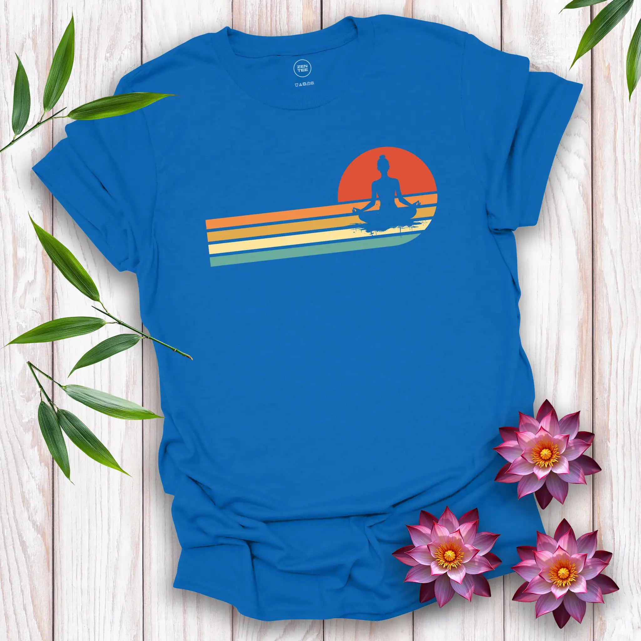 Lotus Position Retro Sunset T-Shirt