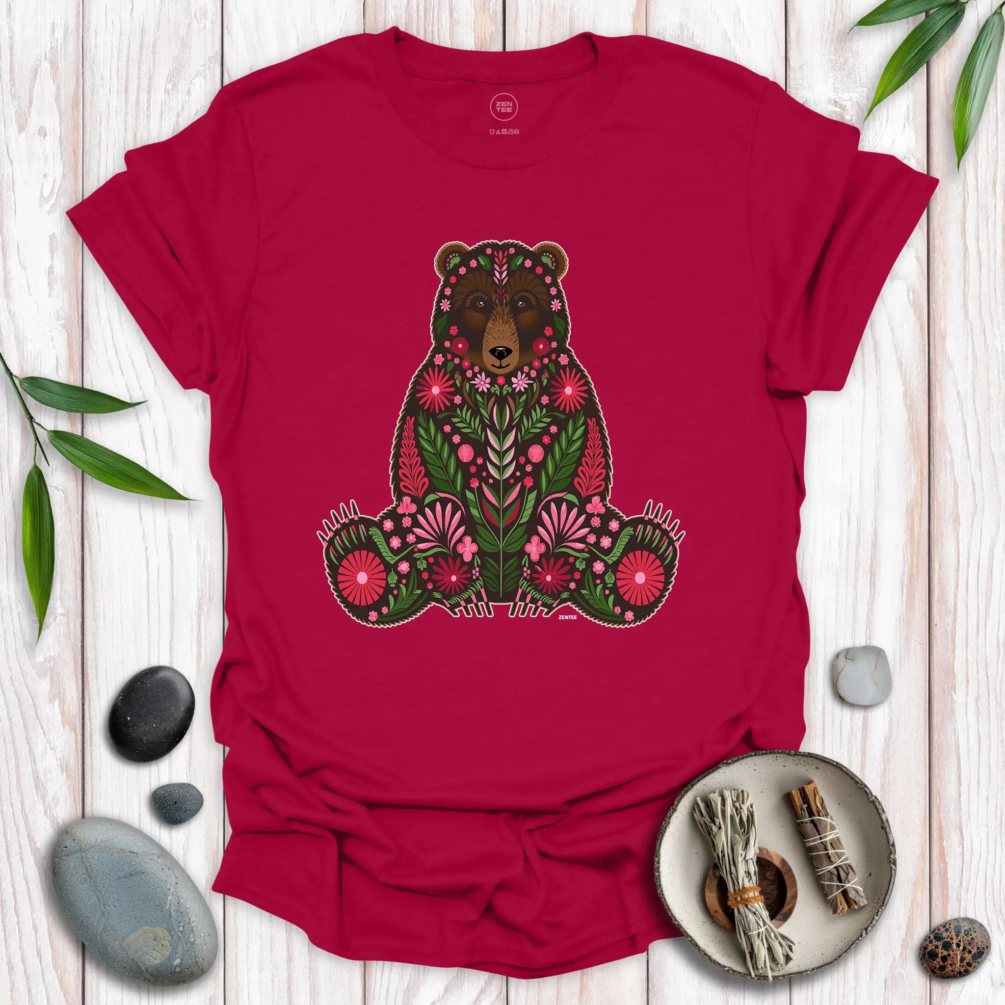 Spirit Brown Bear Flowers T-Shirt