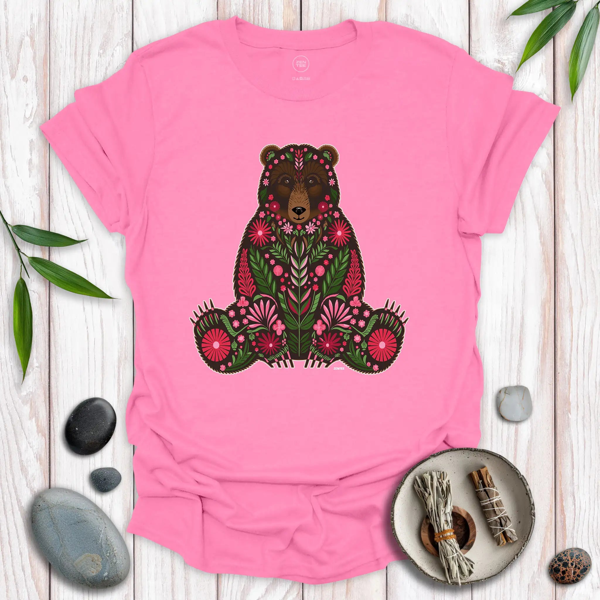 Spirit Brown Bear Flowers T-Shirt