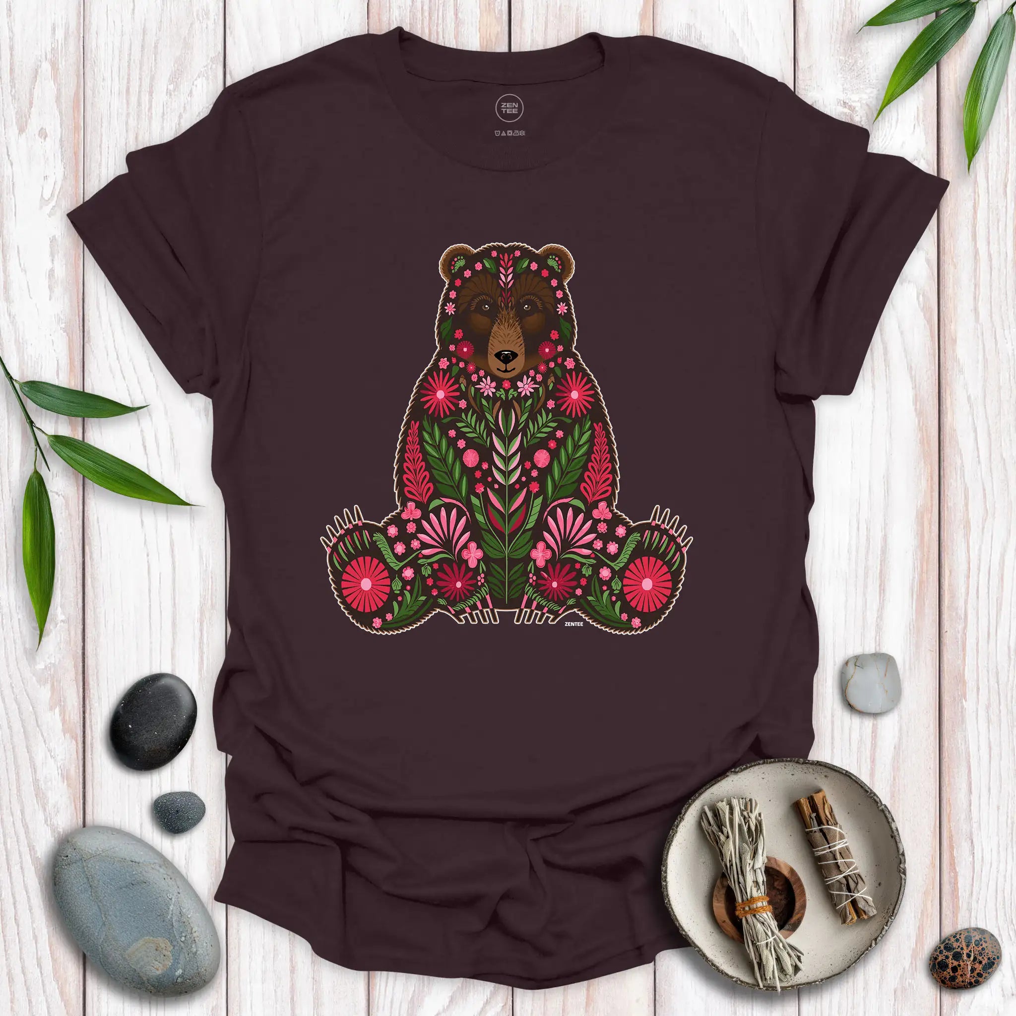 Spirit Brown Bear Flowers T-Shirt