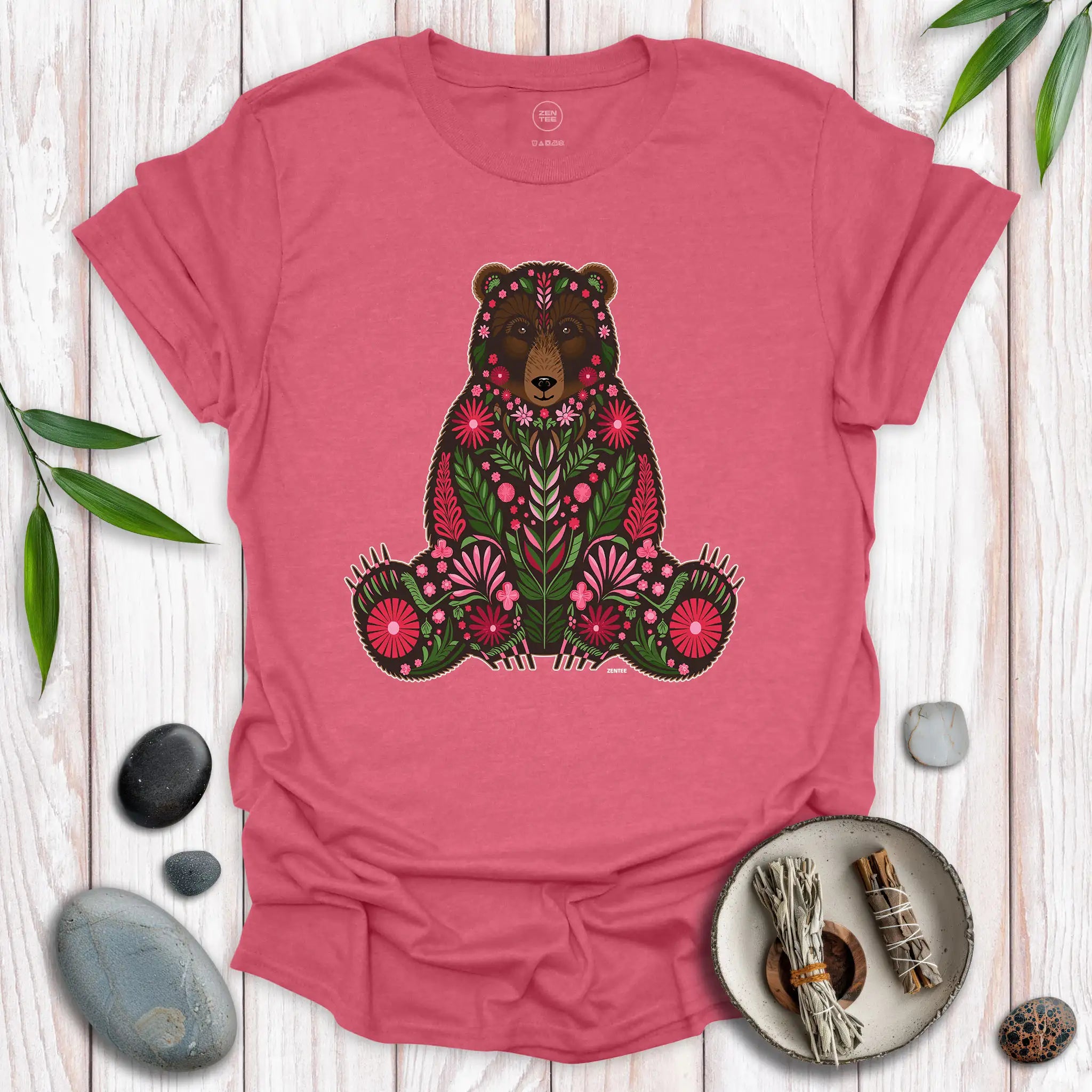 Spirit Brown Bear Flowers T-Shirt