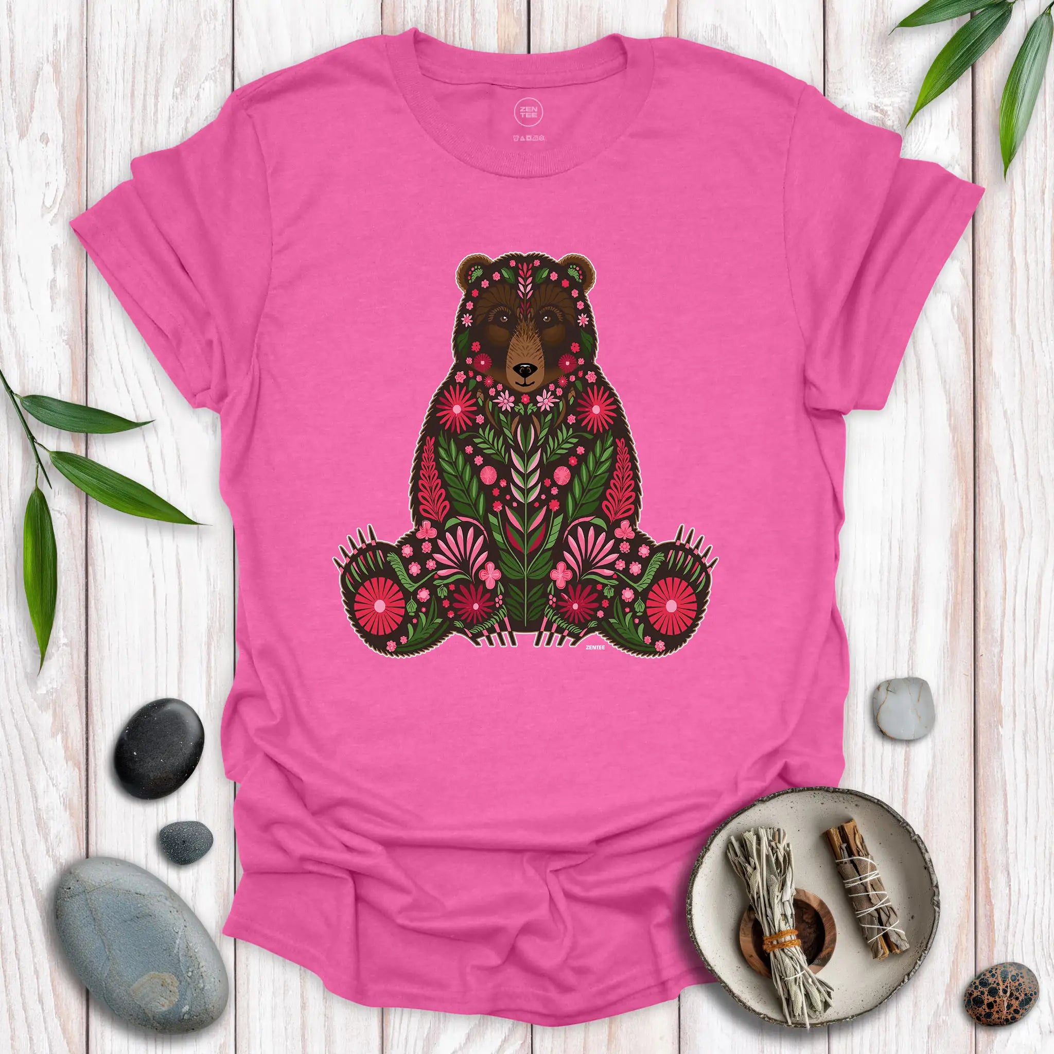 Spirit Brown Bear Flowers T-Shirt